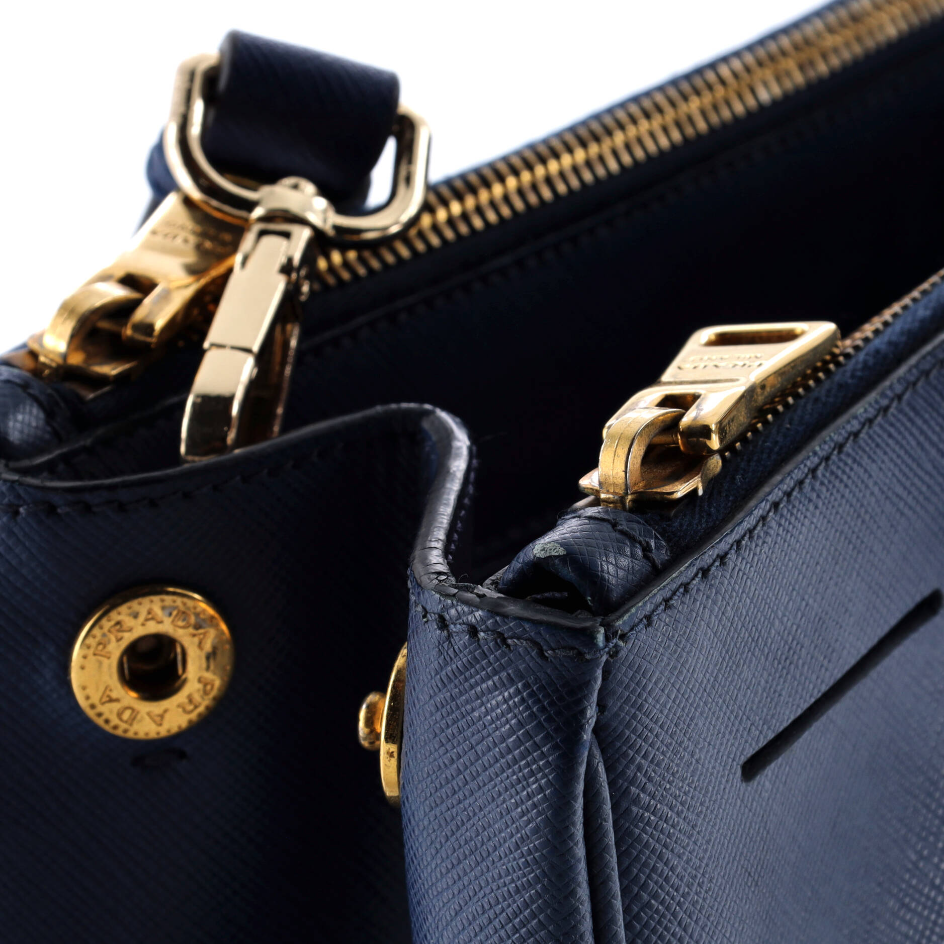 Prada Double Zip Lux Tote Saffiano Leather Medium