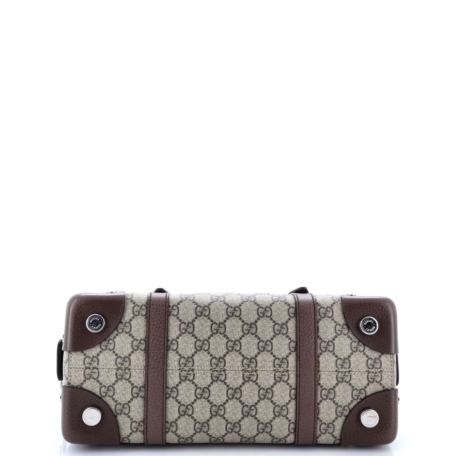 Gucci Buckle Travel Tote GG Coated Canvas with Leather Medium