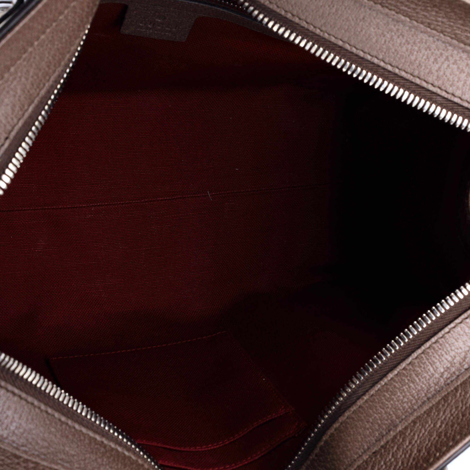 Gucci Buckle Travel Tote GG Coated Canvas with Leather Medium