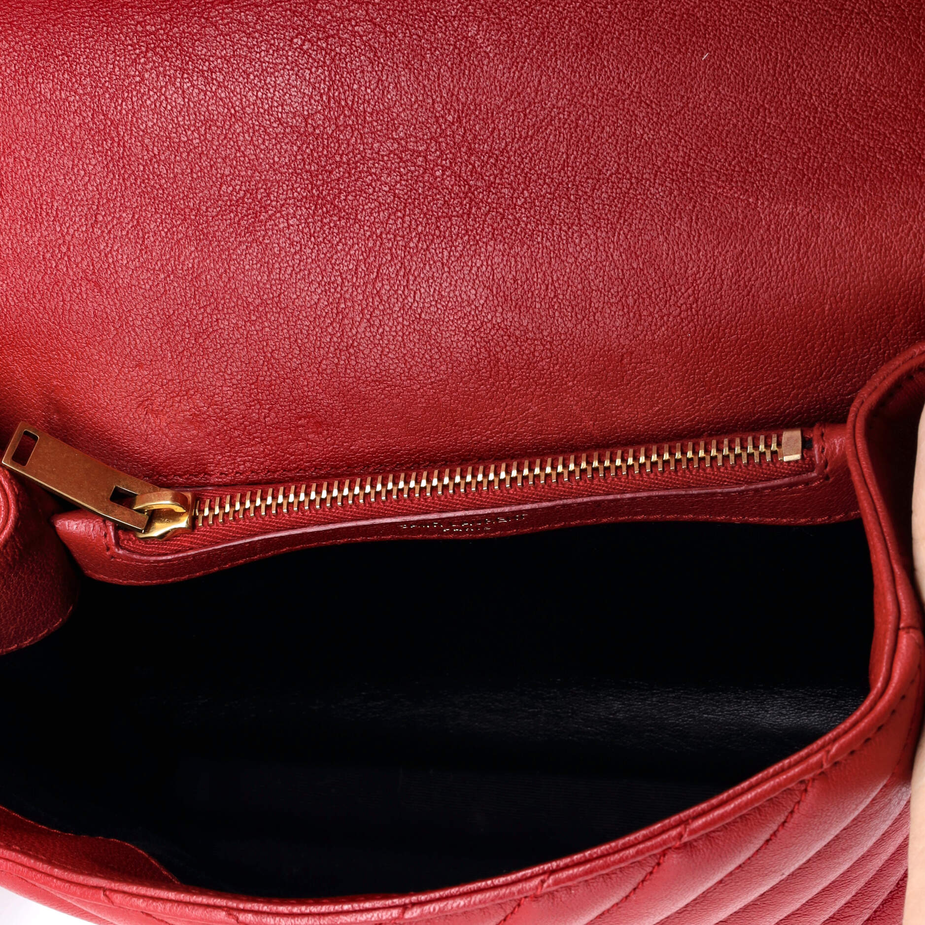 Saint Laurent Classic Monogram College Bag Matelasse Chevron Leather Medium