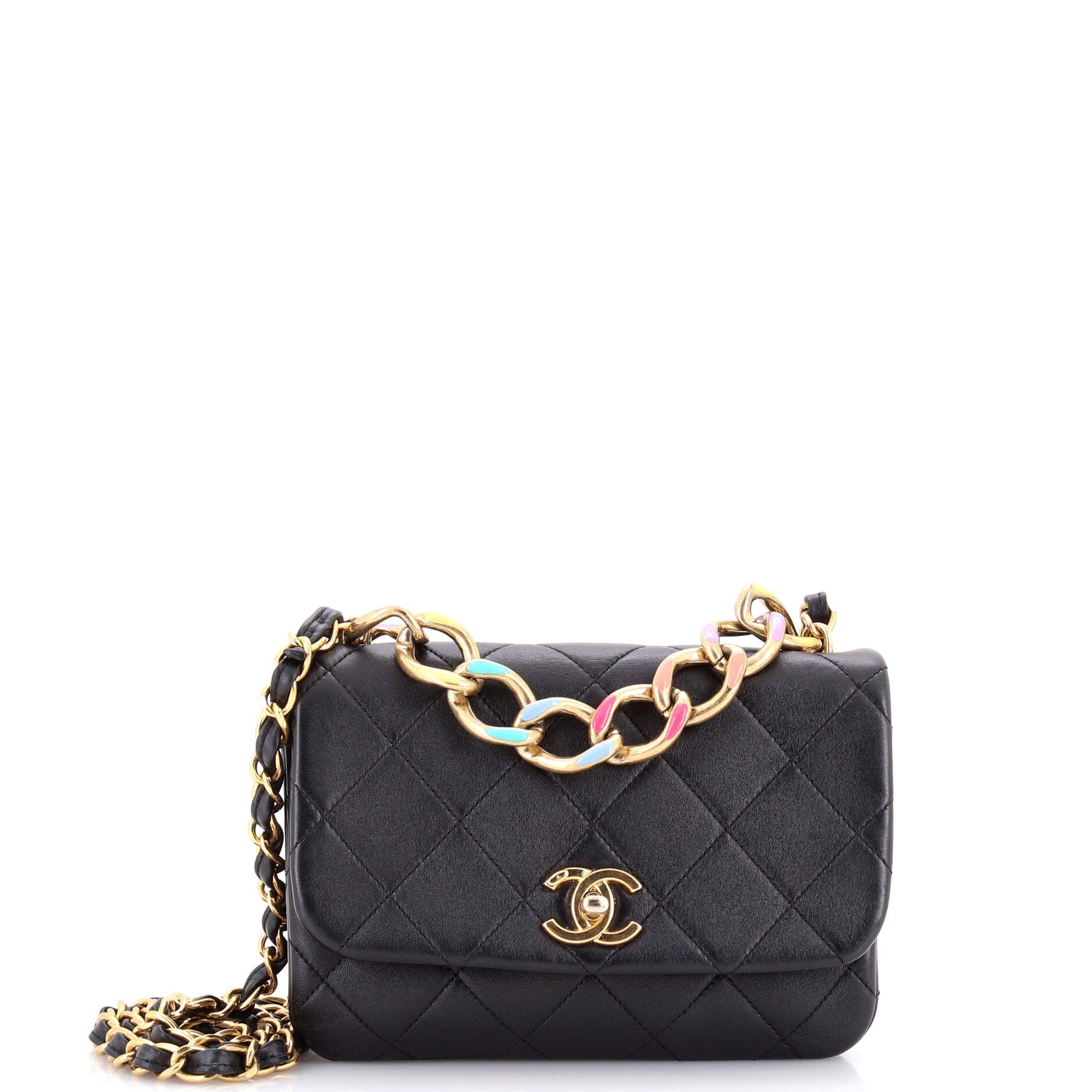 Chanel Color Match Multicolor Flap Bag Quilted Lambskin Small
