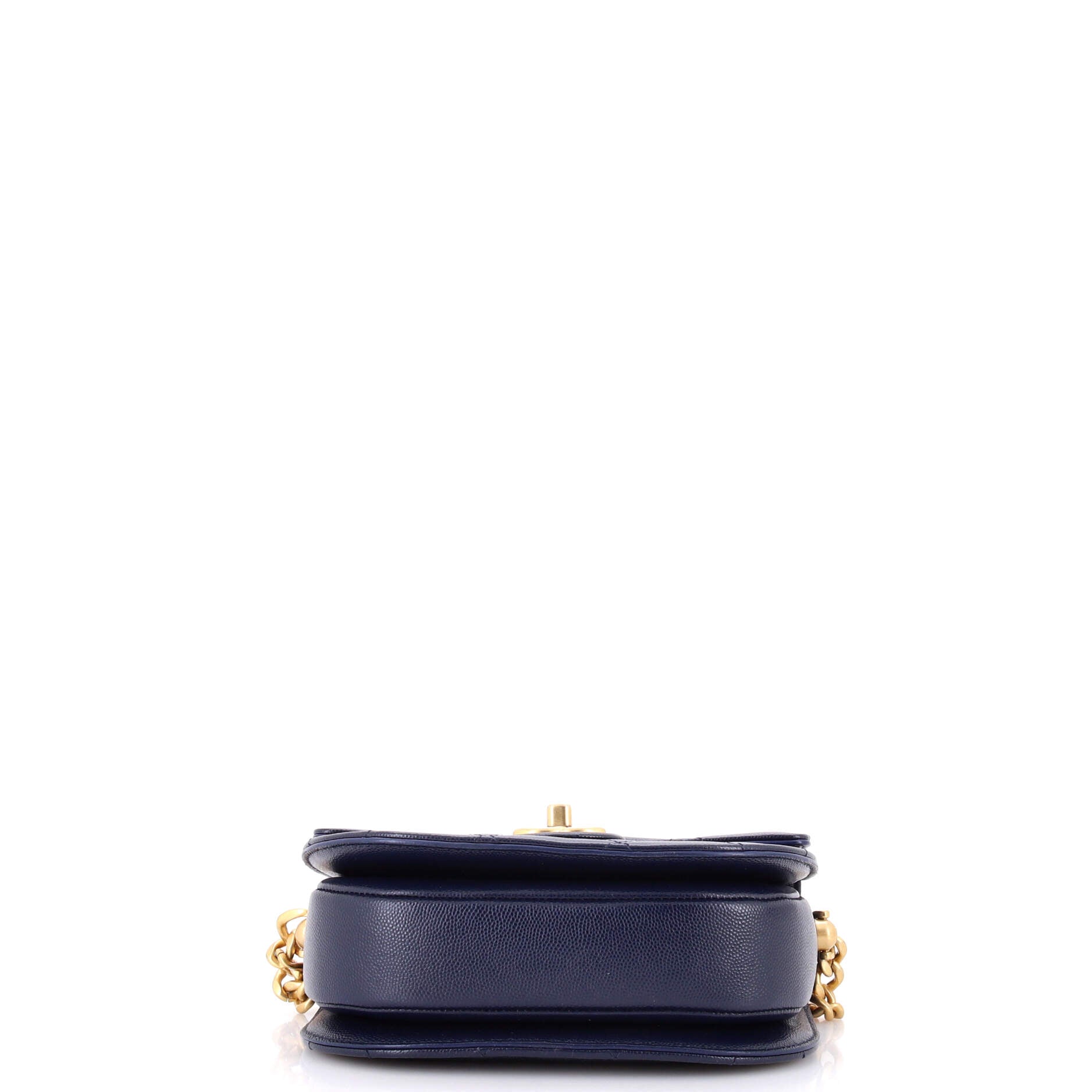 Chanel Moon Flap Messenger Bag Quilted Caviar Mini