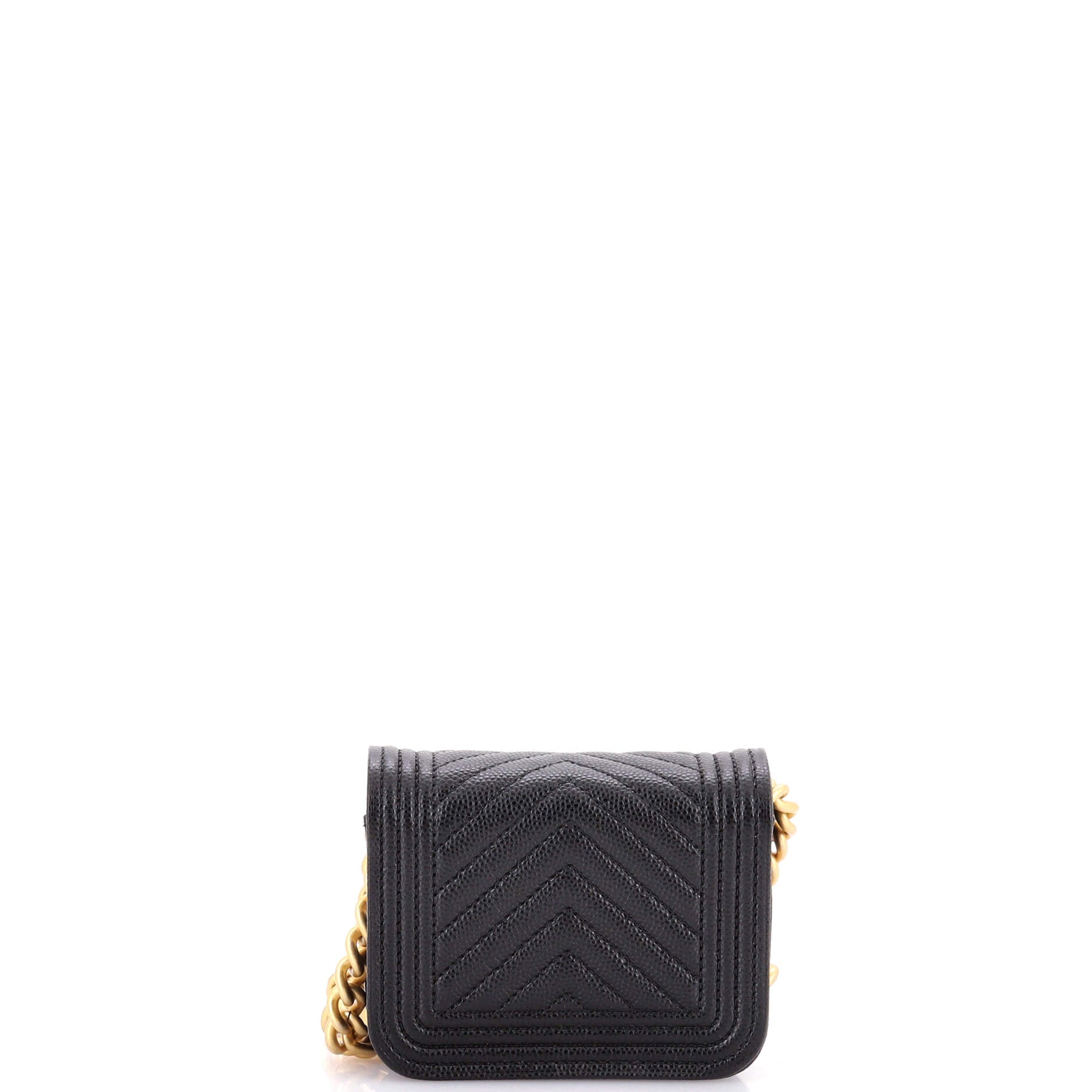 Chanel Boy Flap Chain Belt Bag Chevron Caviar