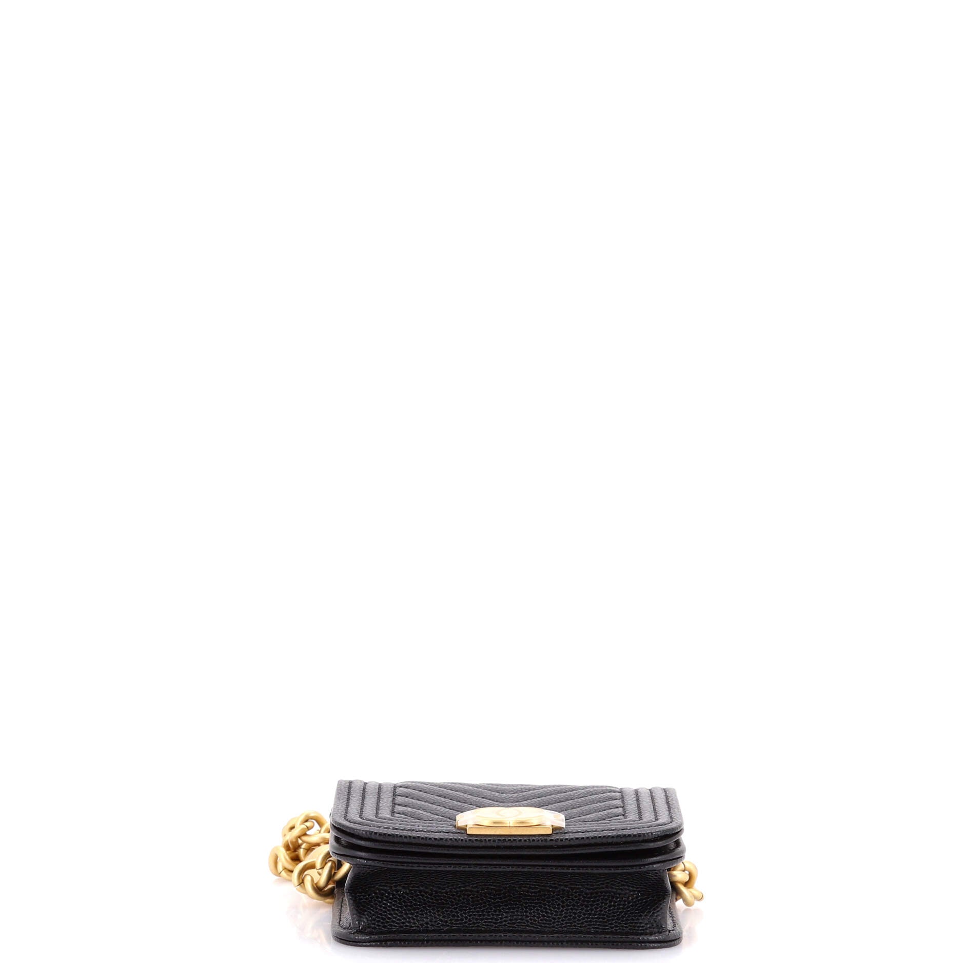 Chanel Boy Flap Chain Belt Bag Chevron Caviar