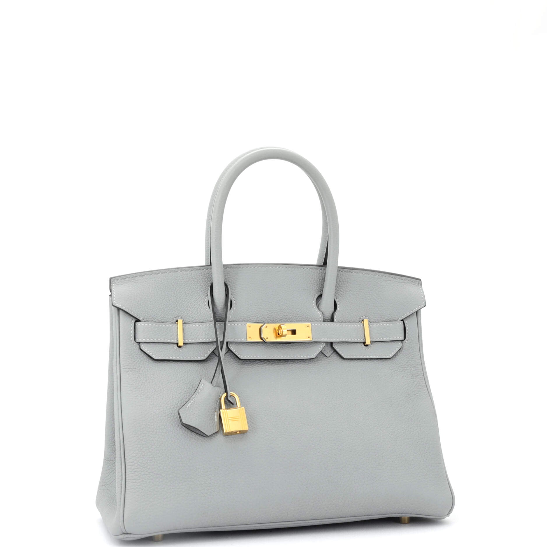 Hermes Birkin Handbag Grey Togo with Gold Hardware 30
