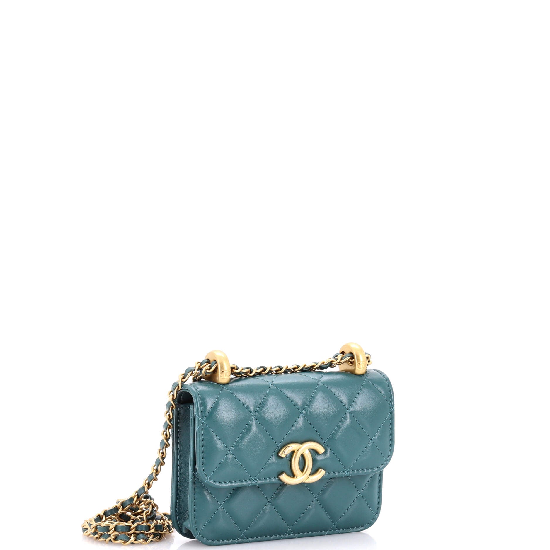 Chanel Perfect Fit Flap Coin Purse with Chain Quilted Calfskin