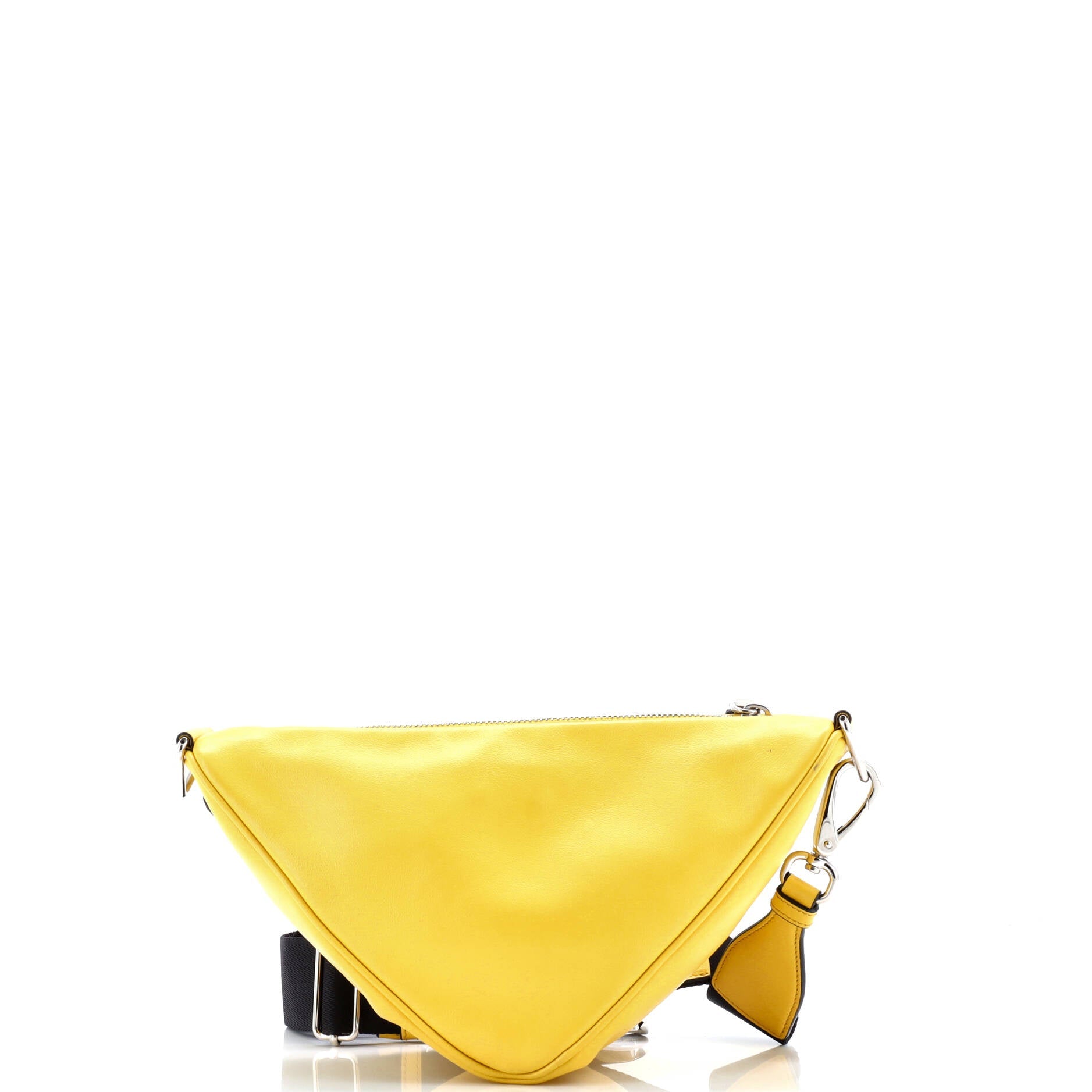 Prada Triangle Logo Zip Crossbody Bag Leather Small