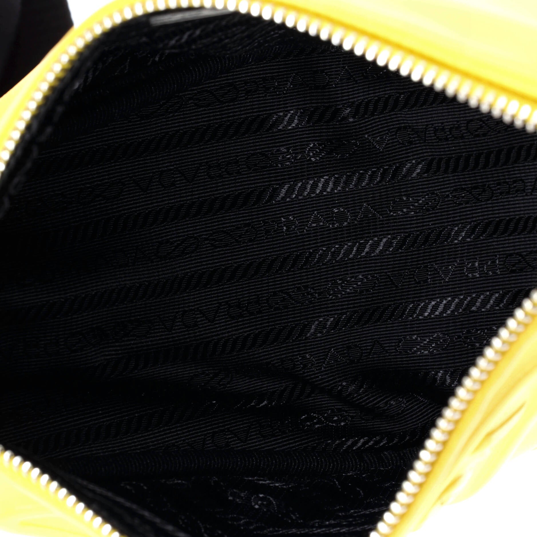 Prada Triangle Logo Zip Crossbody Bag Leather Small