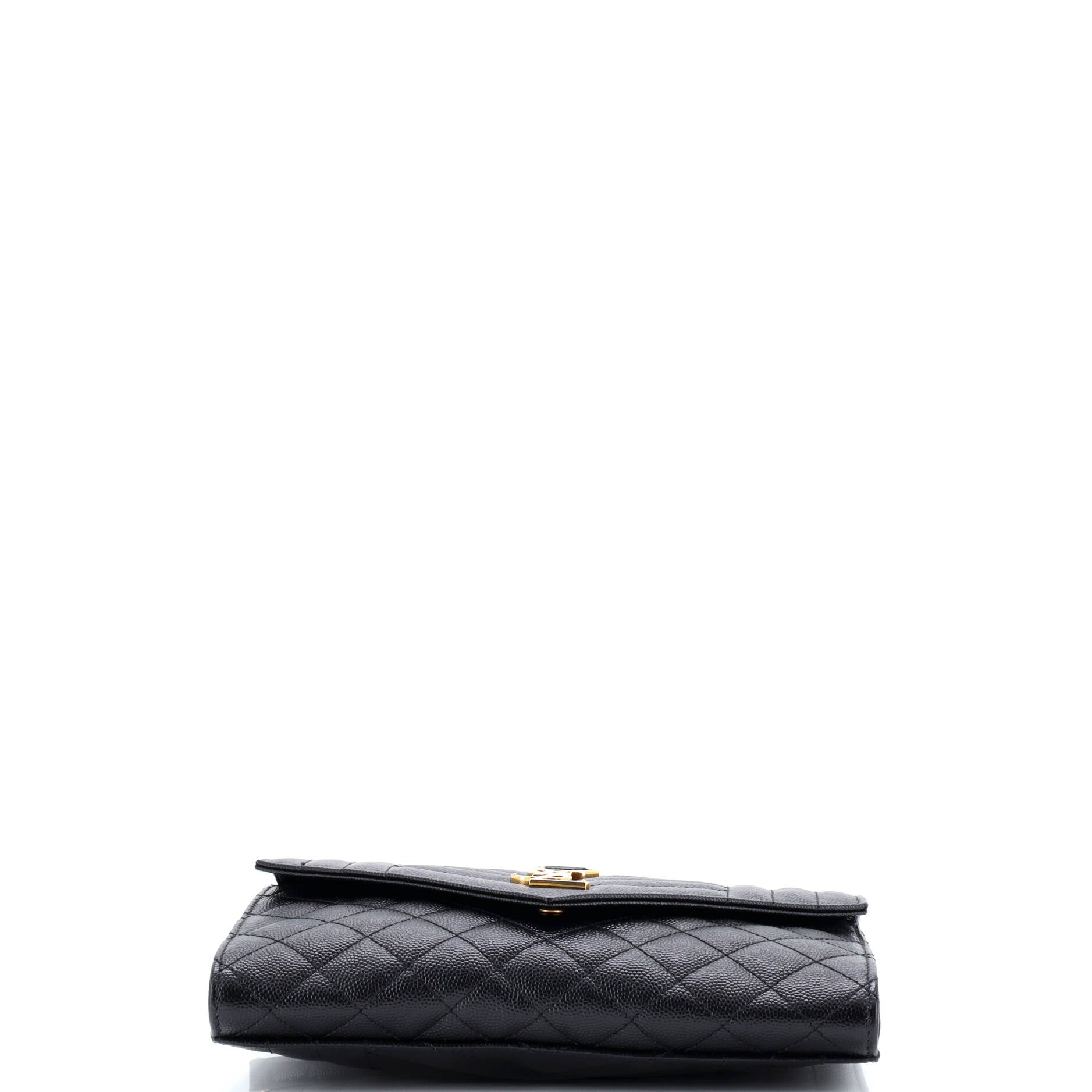 Saint Laurent Classic Monogram Envelope Wristlet Clutch Mixed Matelasse Leather