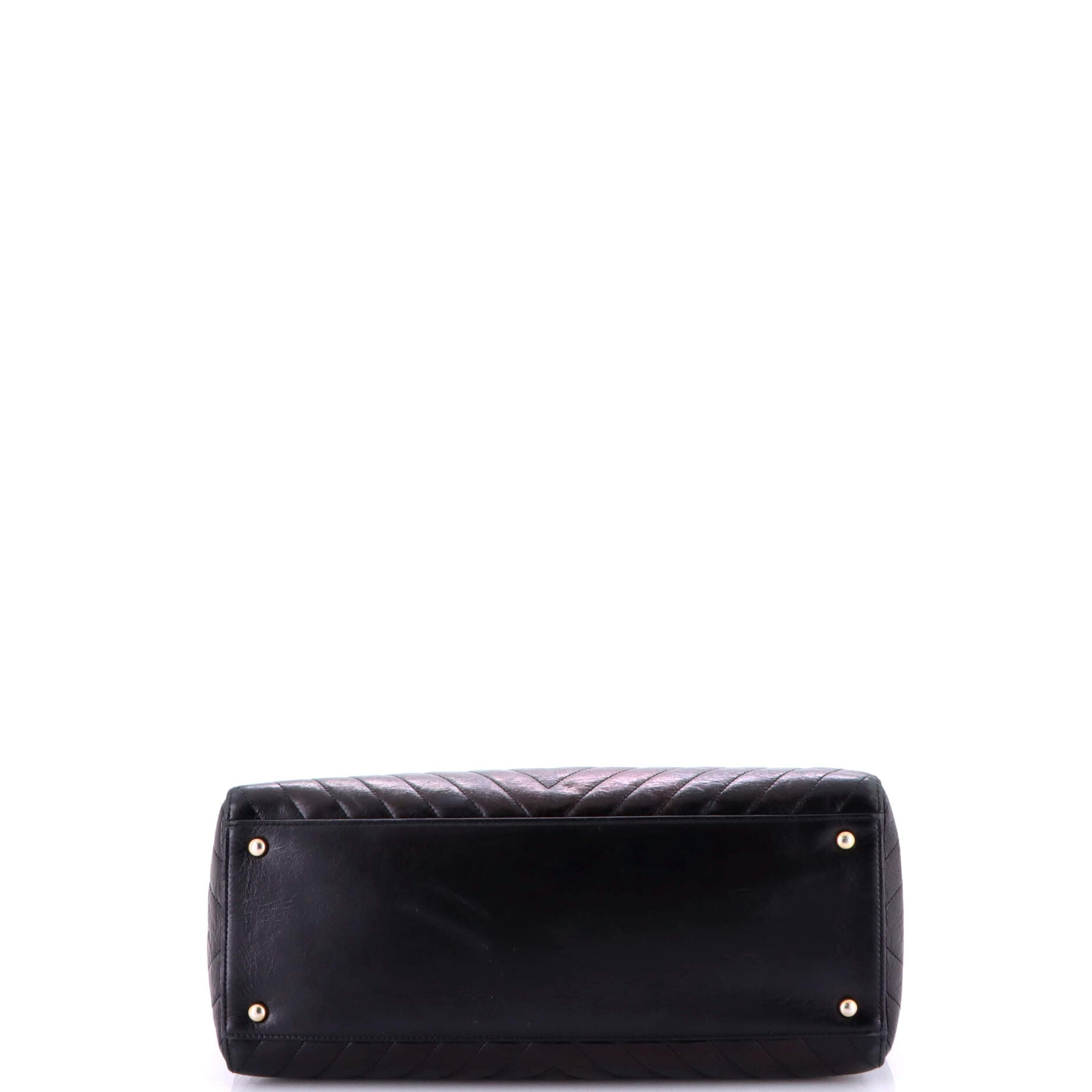 Chanel Coco Handle Shopping Tote Quilted Caviar with Lizard Large