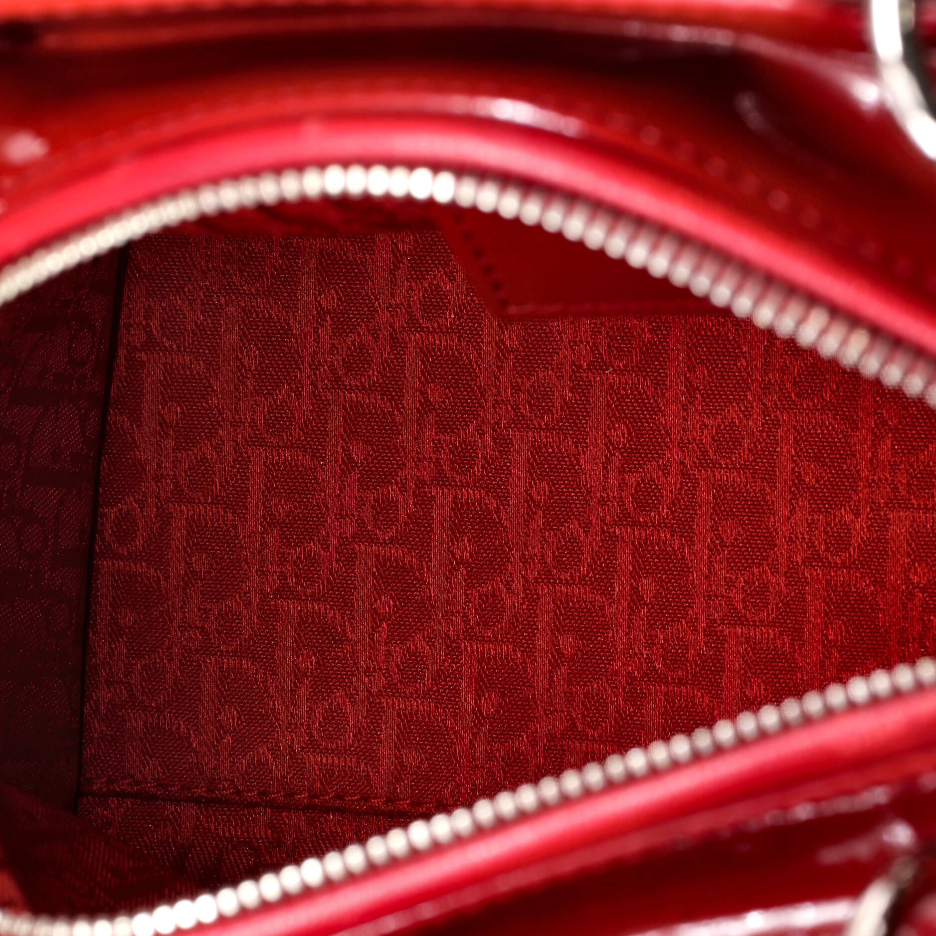 Christian Dior Lady Dior Bag Cannage Quilt Patent Medium