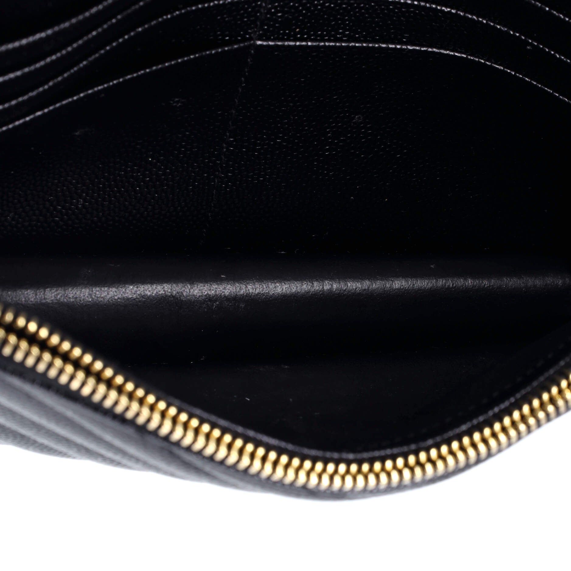 Saint Laurent Classic Monogram Wallet on Chain Matelasse Chevron Leather Small