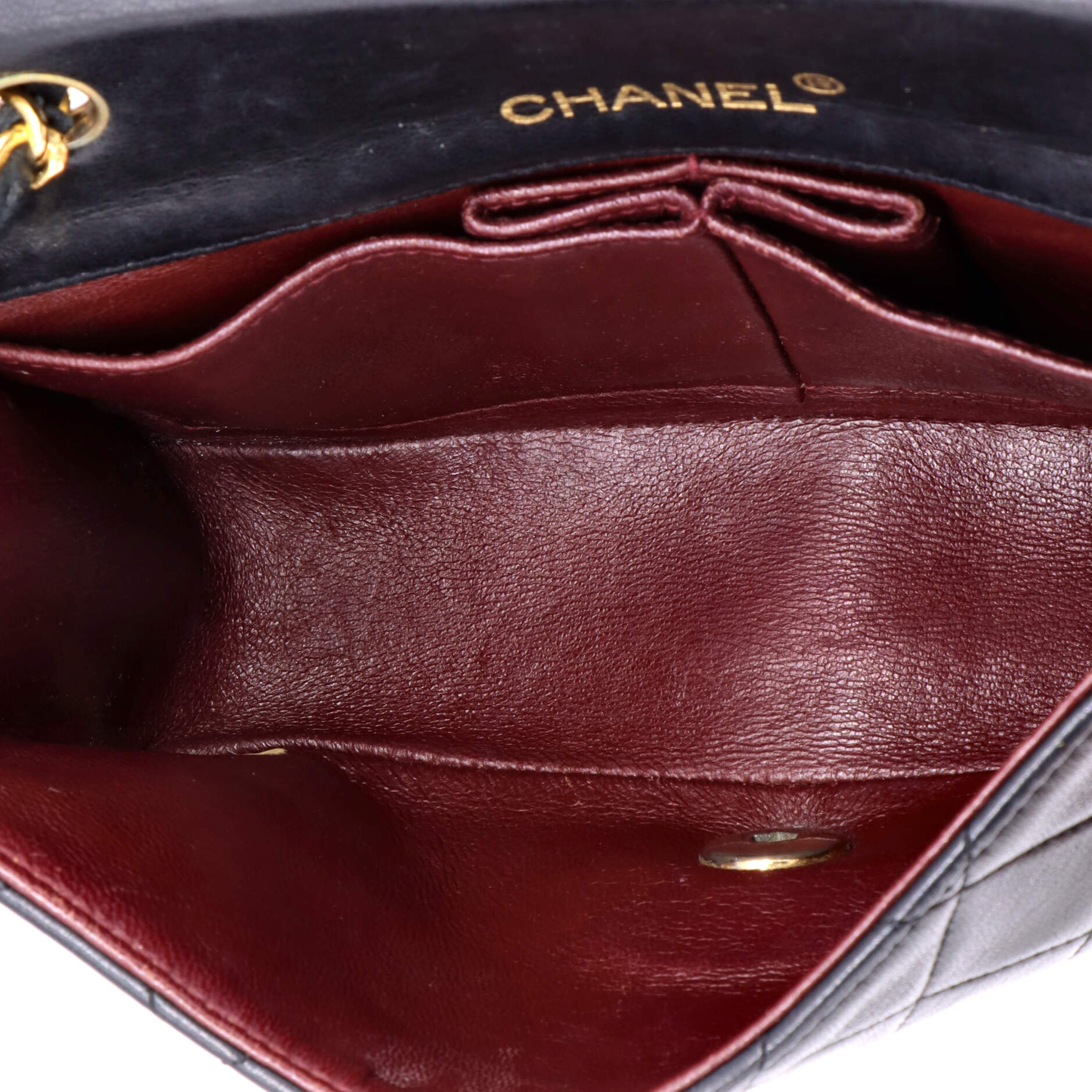 Chanel Vintage Full Flap Bag Quilted Lambskin Mini