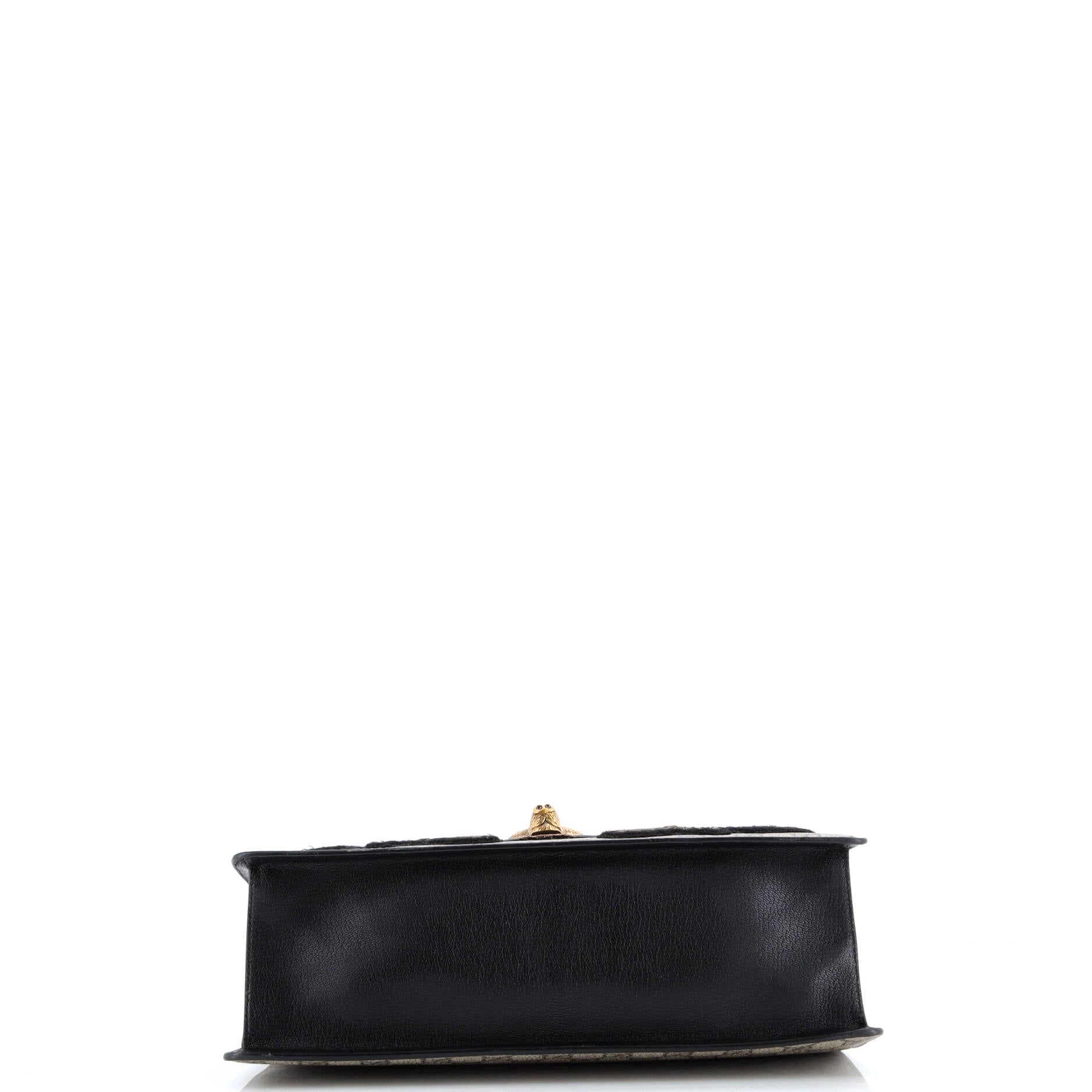 Gucci Broche Top Handle Bag Embroidered GG Coated Canvas and Leather Medium