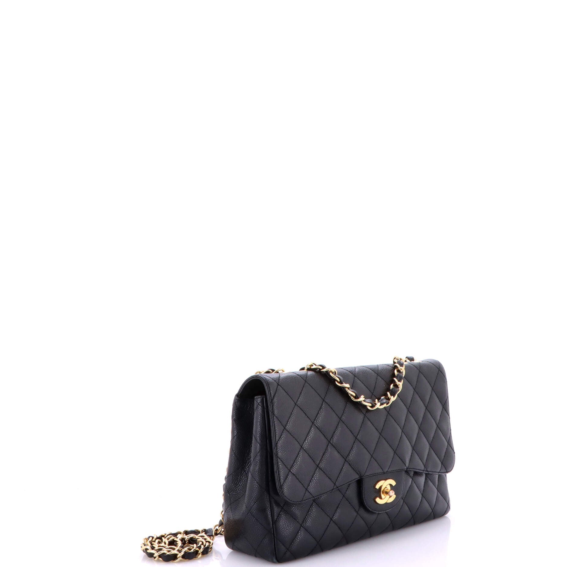 Chanel Classic Double Flap Bag Quilted Caviar Jumbo