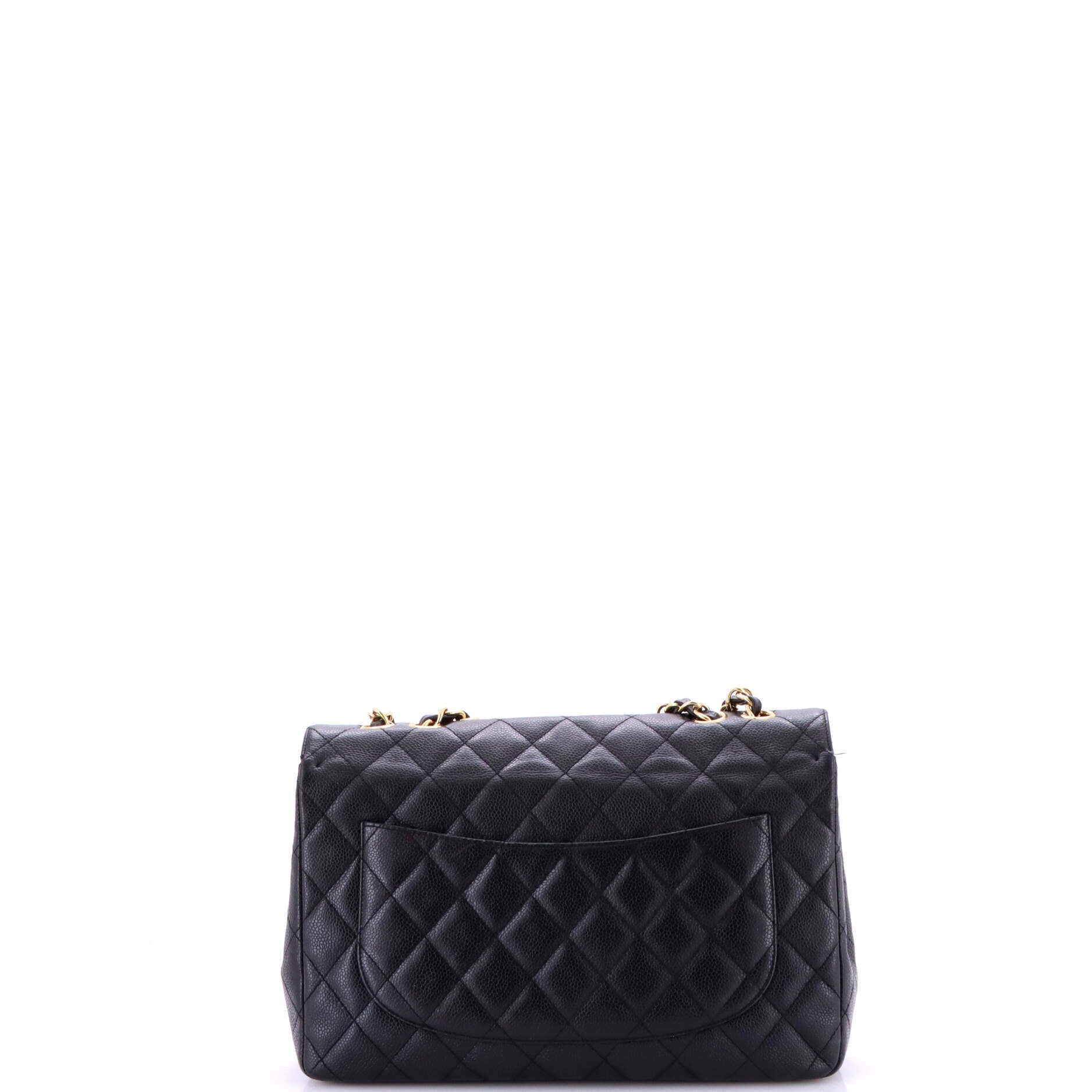 Chanel Classic Double Flap Bag Quilted Caviar Jumbo
