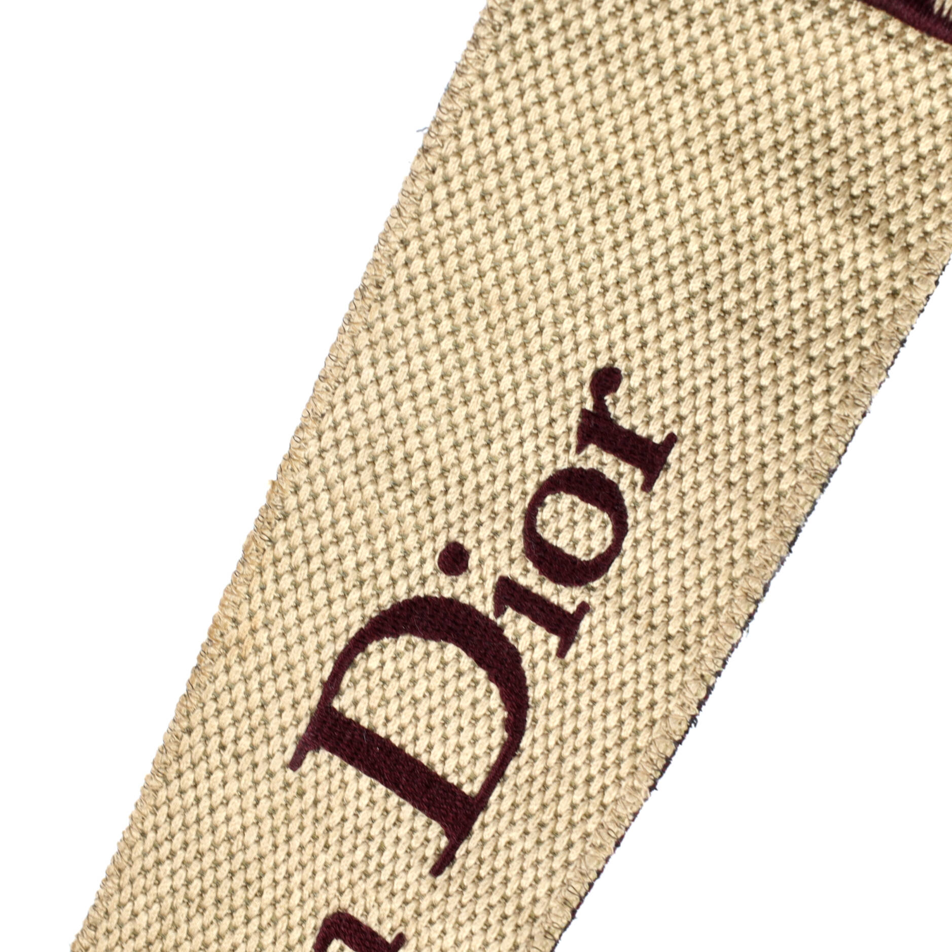 Christian Dior Logo Shoulder Strap Embroidered Canvas