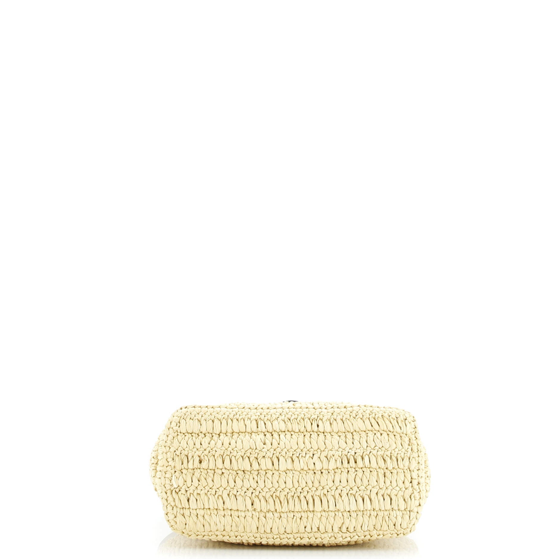 Prada Logo Shopping Tote Raffia and Leather Small