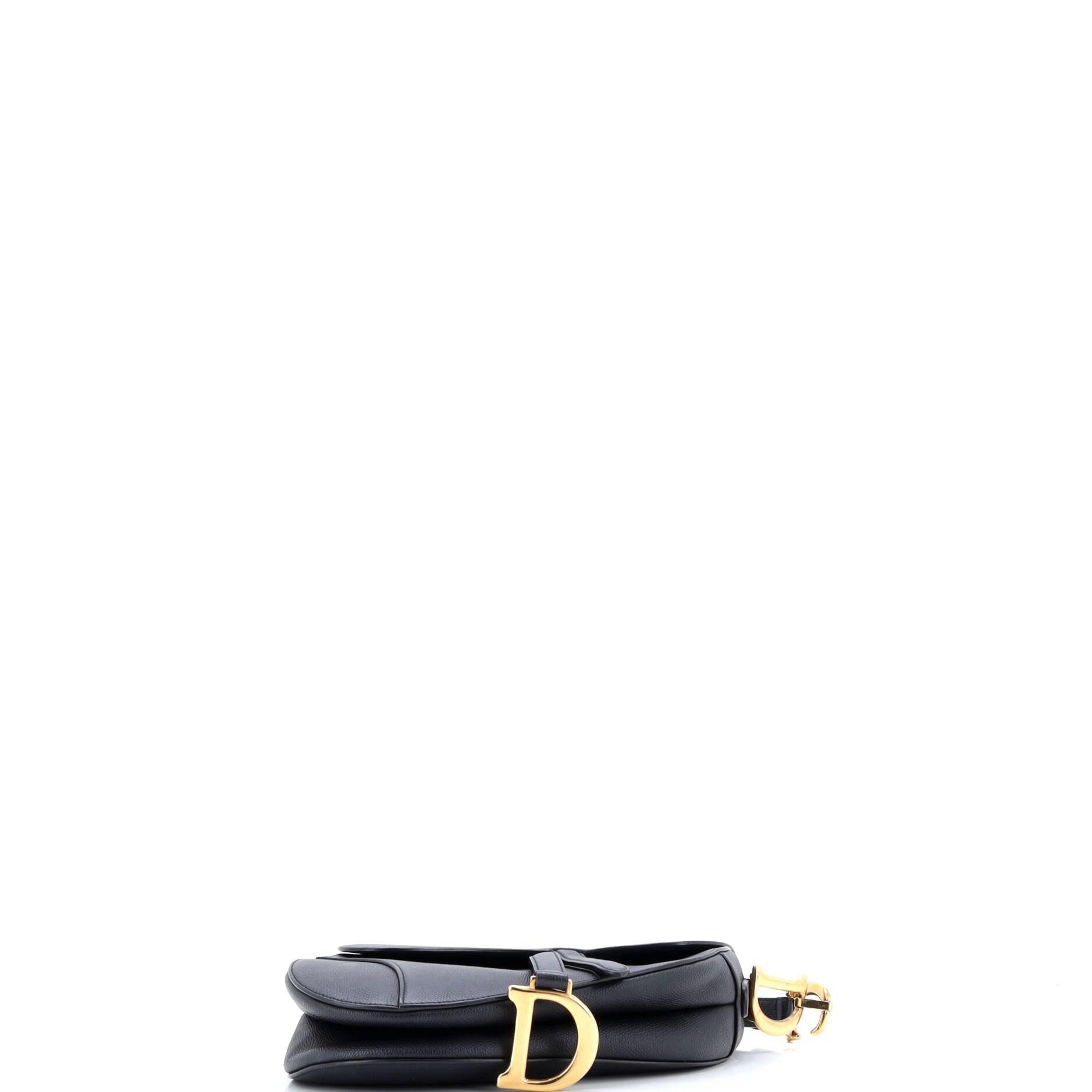 Christian Dior Saddle Handbag with Strap Leather Medium