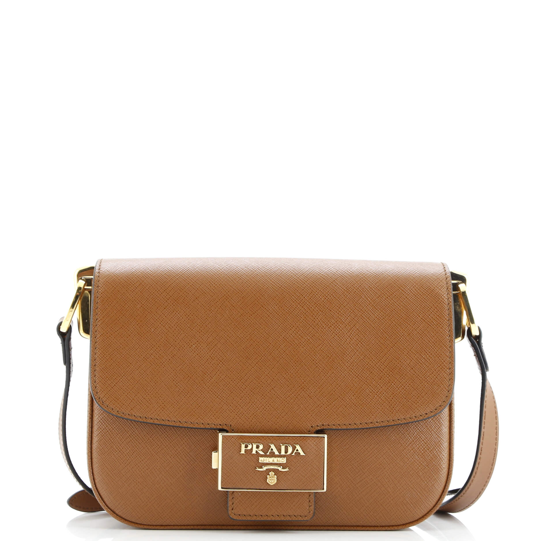 Prada Embleme Flap Bag Saffiano Leather Small