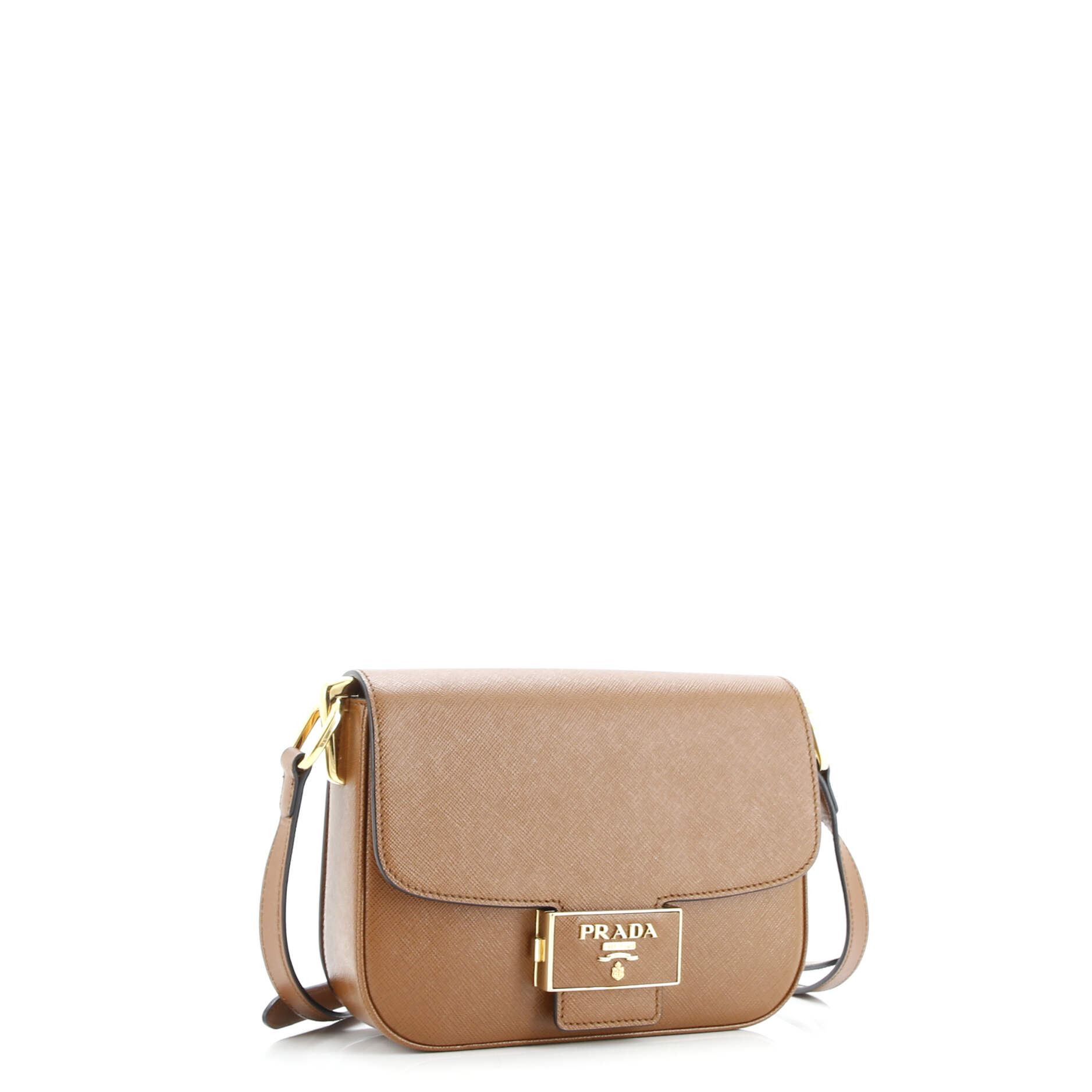 Prada Embleme Flap Bag Saffiano Leather Small