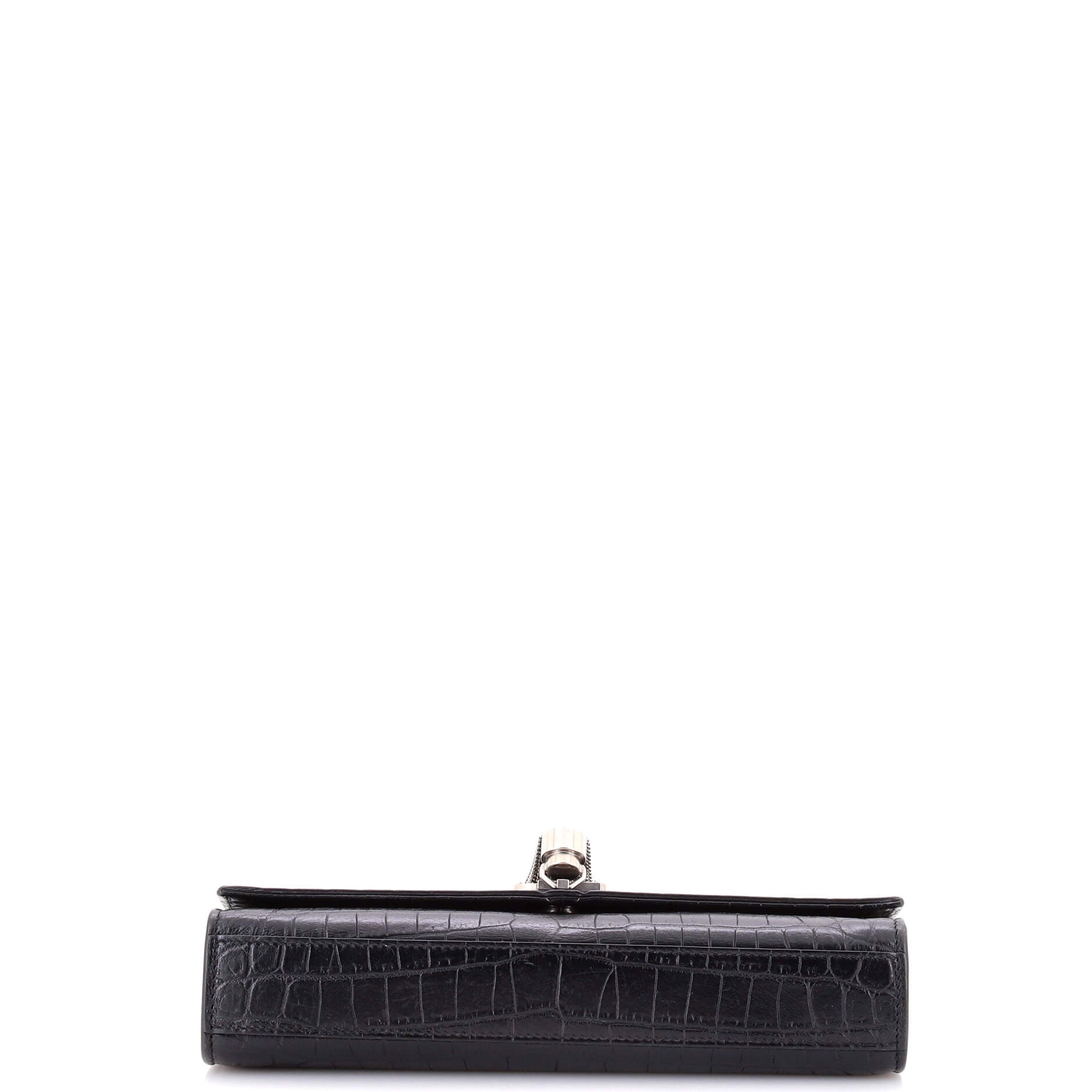 Saint Laurent Classic Monogram Tassel Crossbody Bag Crocodile Embossed Leather Medium