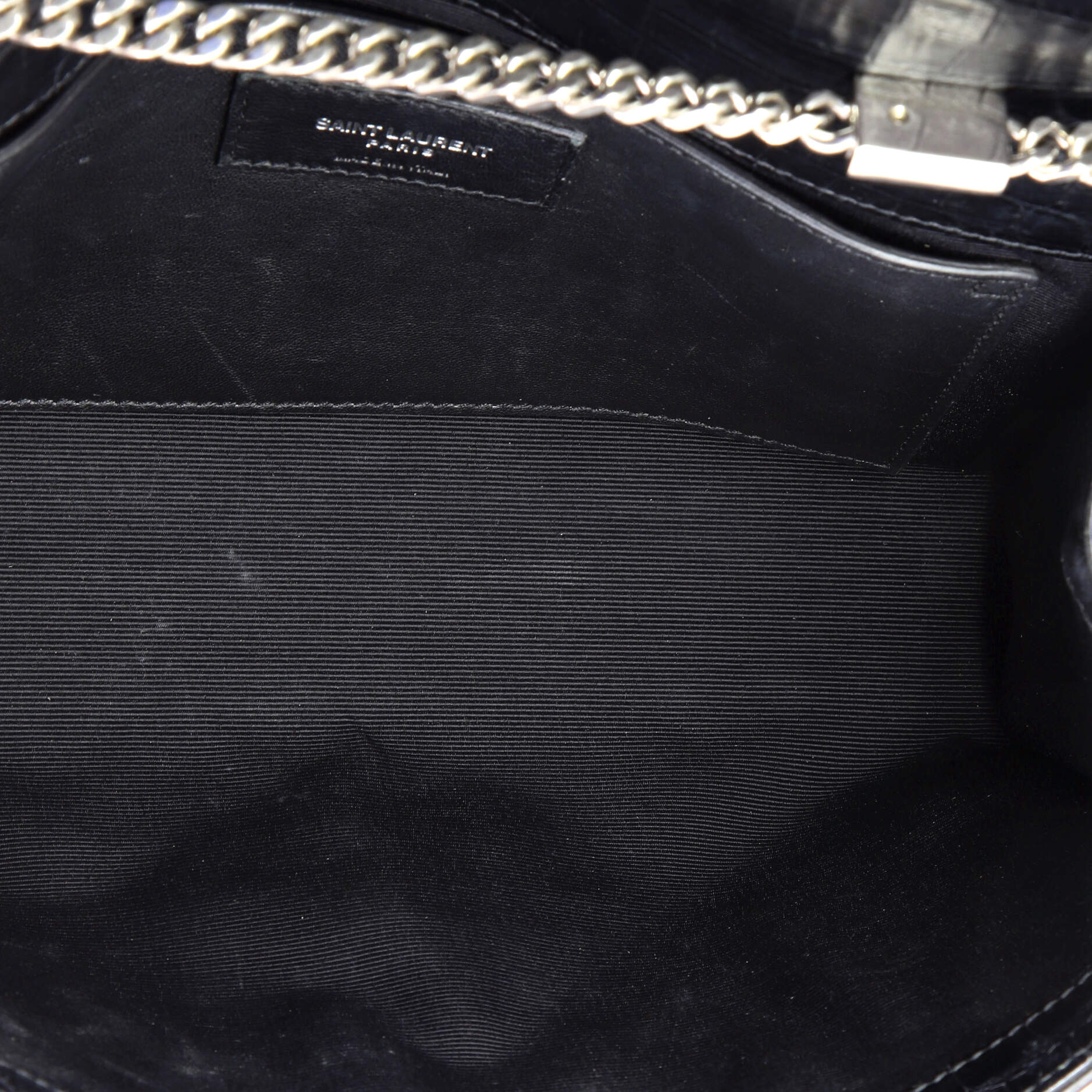 Saint Laurent Classic Monogram Tassel Crossbody Bag Crocodile Embossed Leather Medium