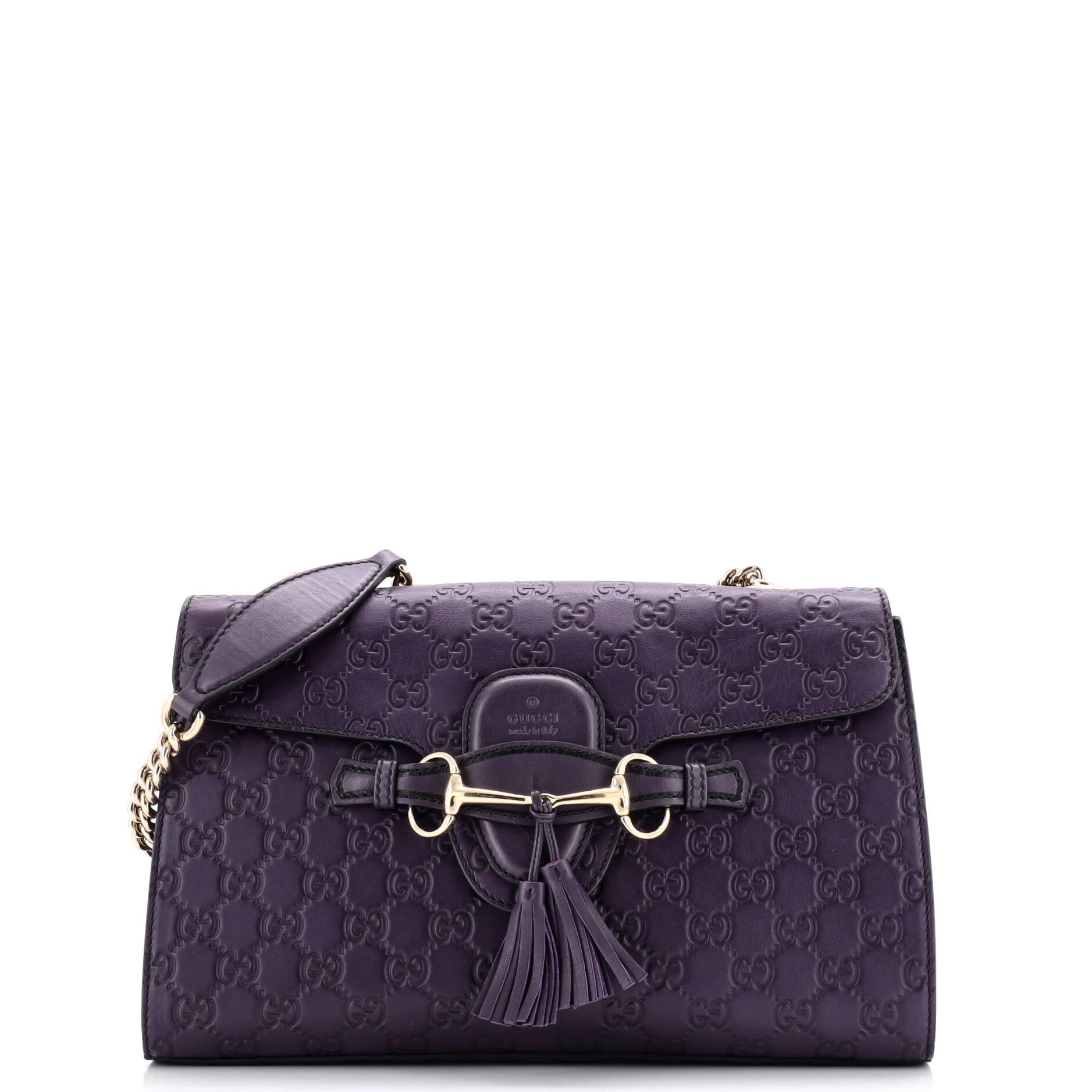 Gucci Emily Chain Flap Bag Guccissima Leather Medium