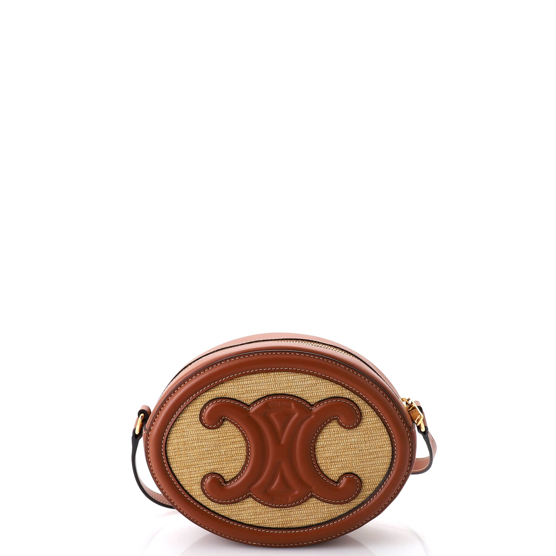 Celine Triomphe Oval Crossbody Bag Canvas and Leather