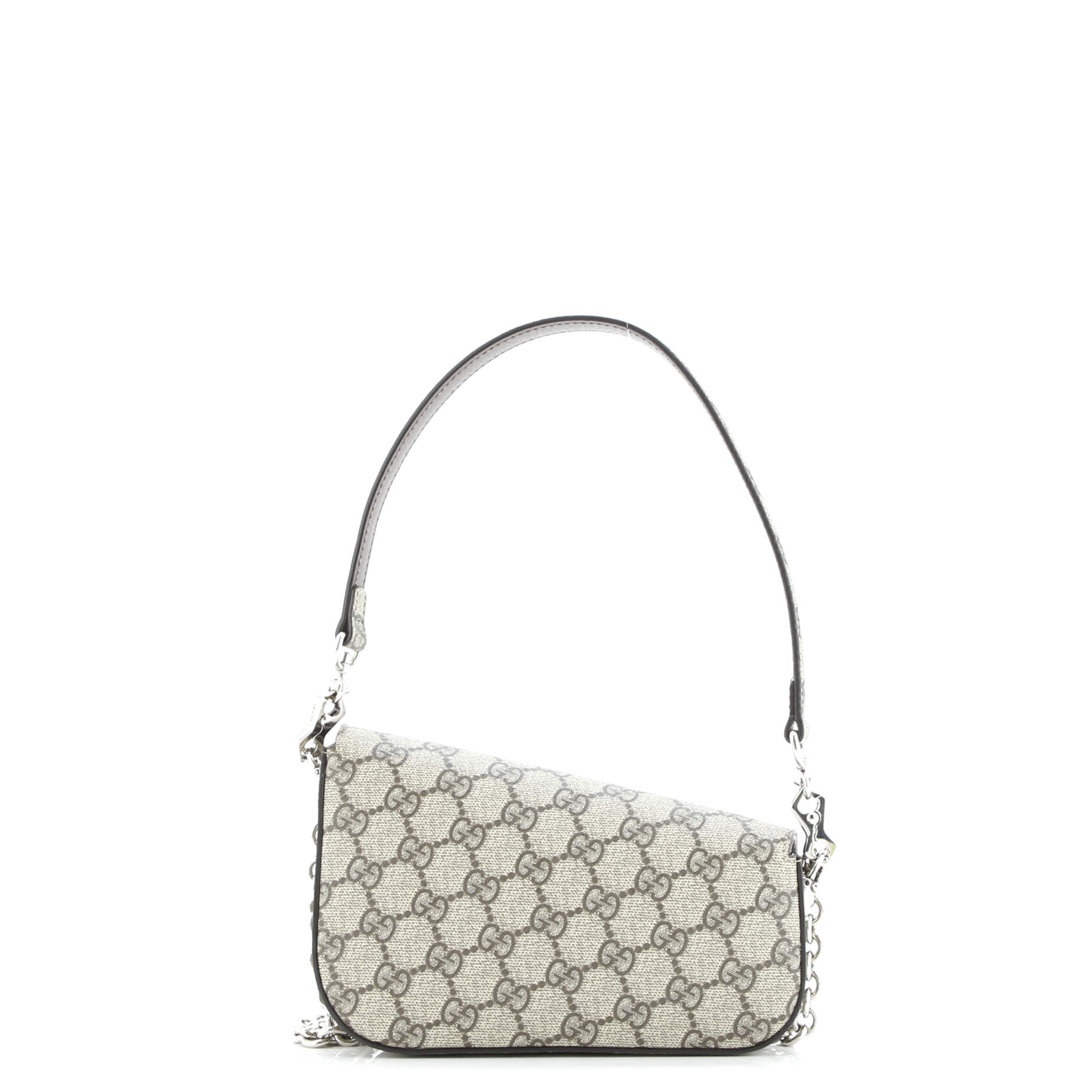 Gucci Horsebit 1955 Asymmetric Shoulder Bag GG Coated Canvas Mini