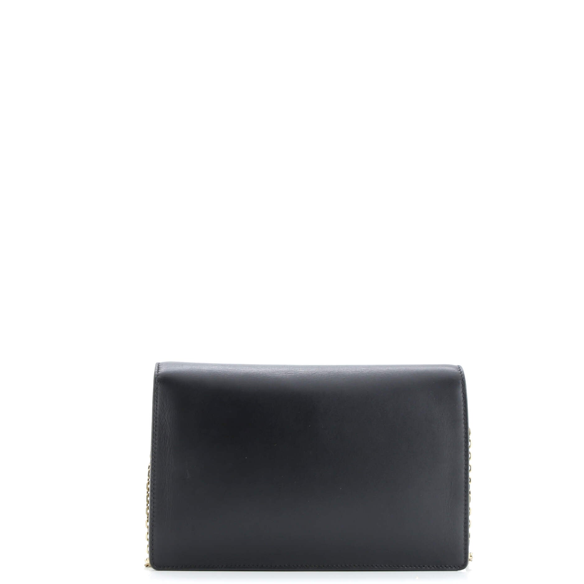Christian Dior Saddle Chain Wallet Leather Medium