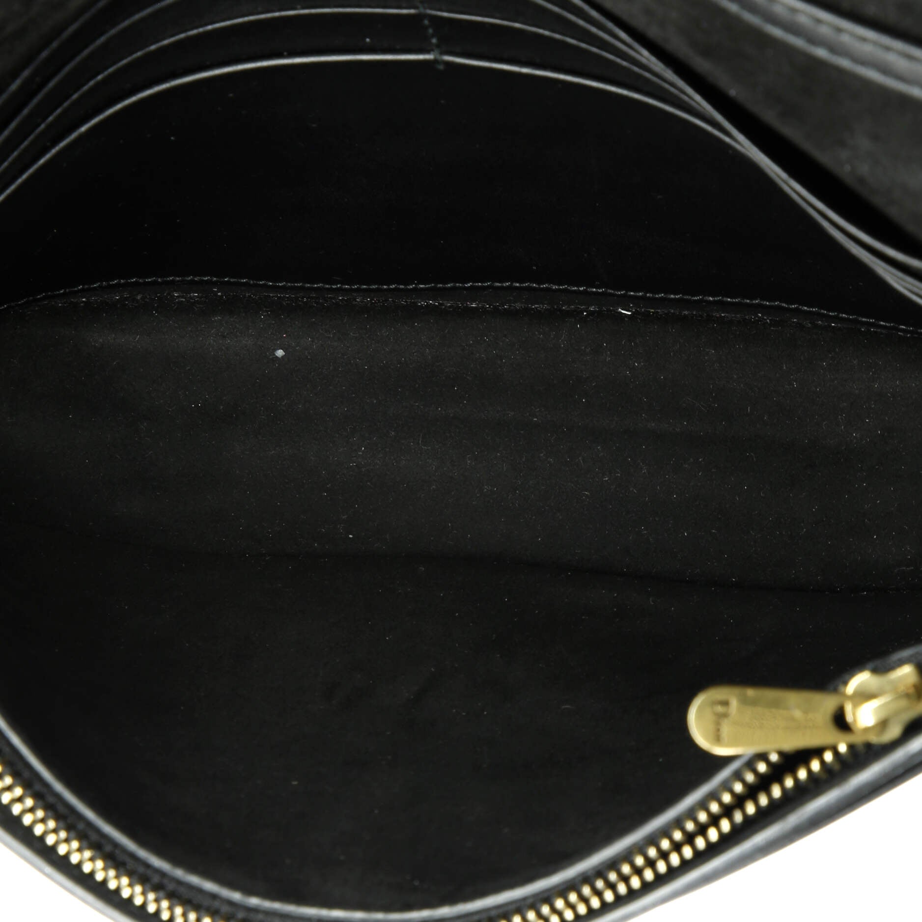 Christian Dior Saddle Chain Wallet Leather Medium