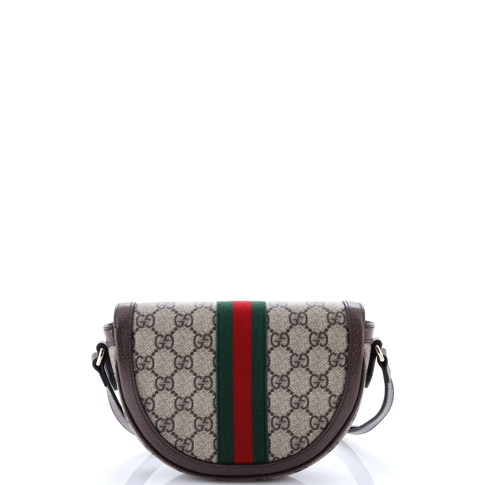 Gucci Ophidia Curved Flap Shoulder Bag GG Coated Canvas Mini