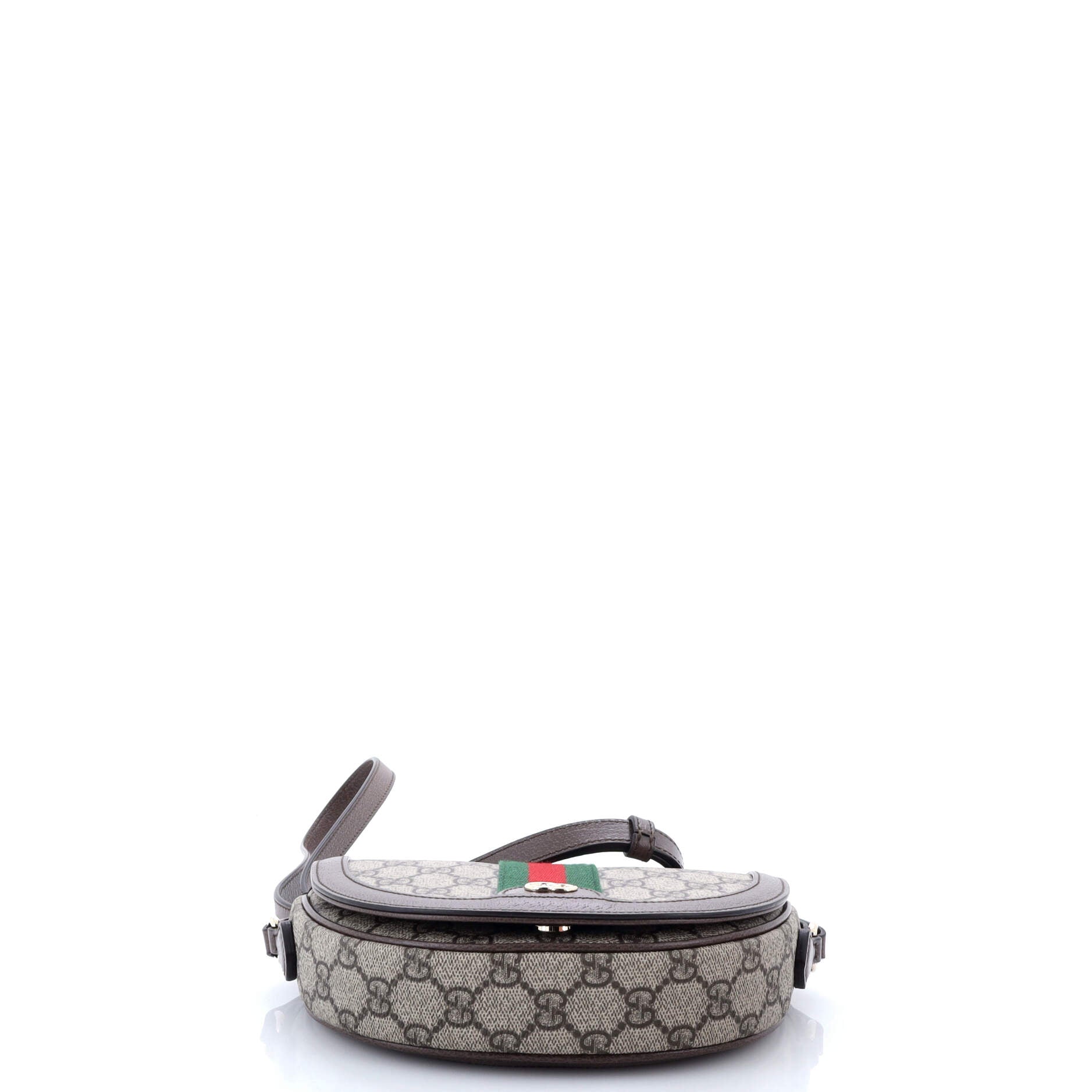 Gucci Ophidia Curved Flap Shoulder Bag GG Coated Canvas Mini