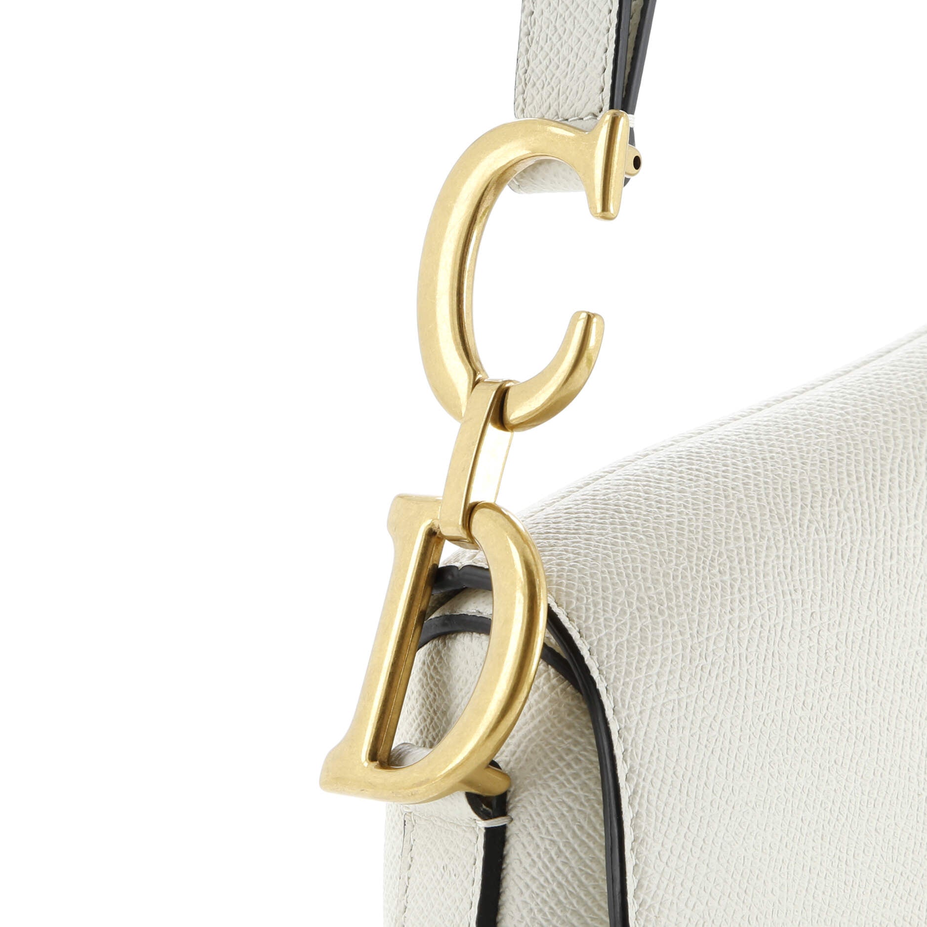 Christian Dior Saddle Handbag Leather Medium