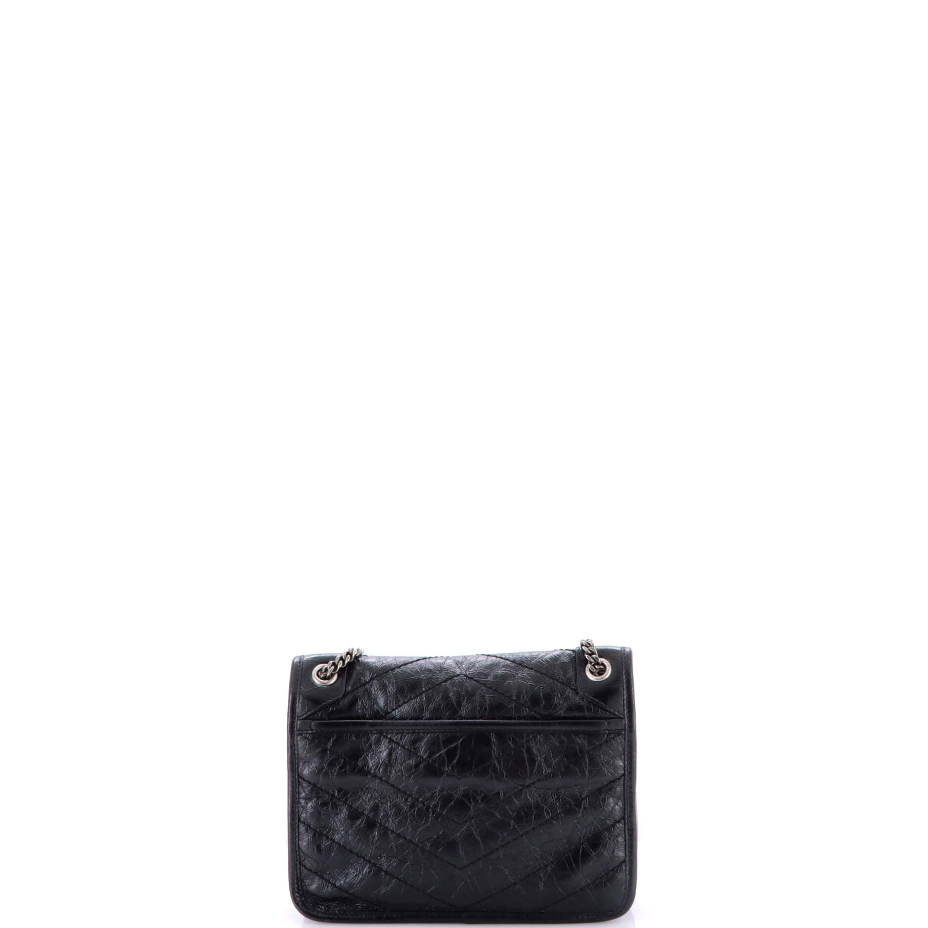 Saint Laurent Niki Chain Flap Bag Matelasse Chevron Leather Baby