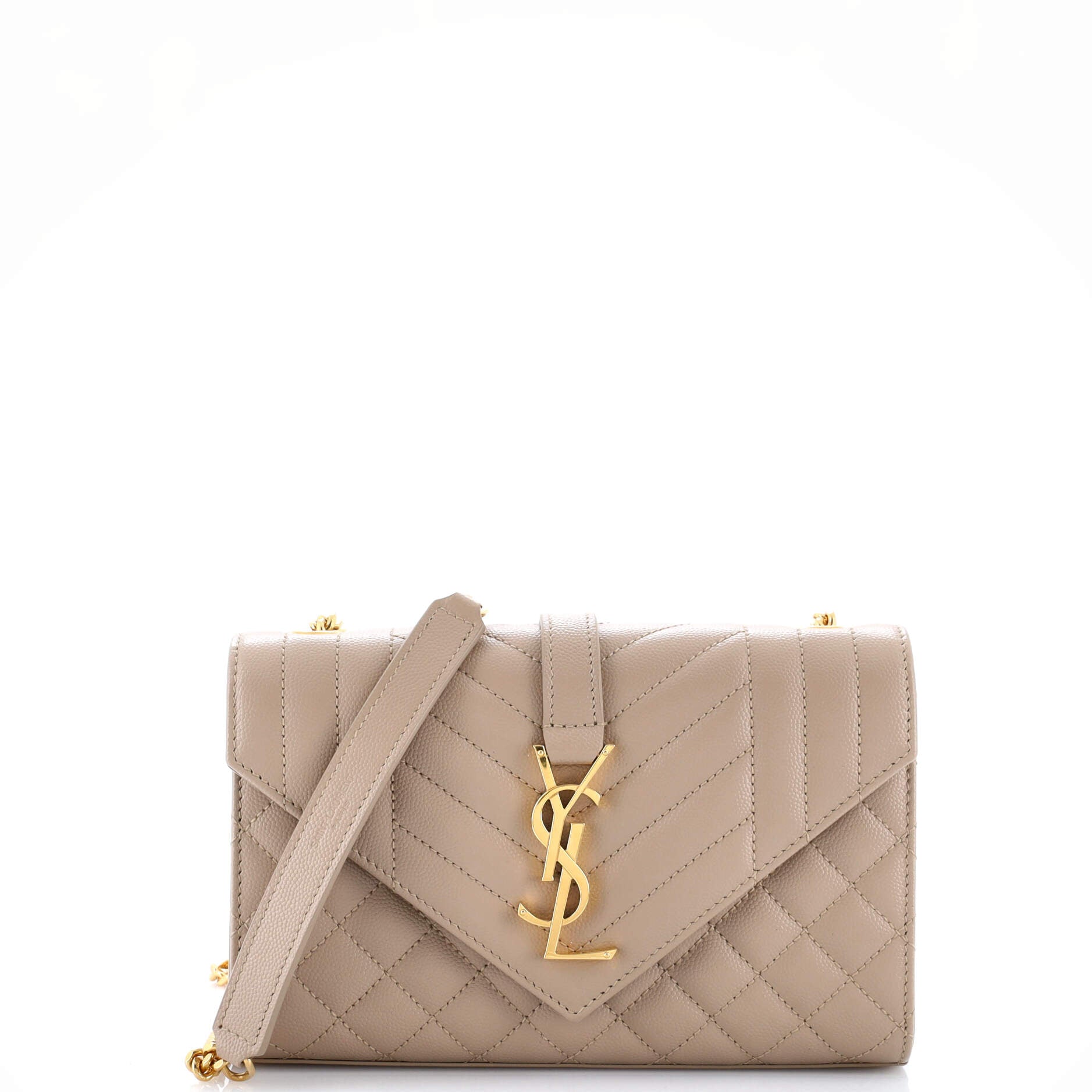 Saint Laurent Classic Monogram Envelope Satchel Mixed Matelasse Leather Small