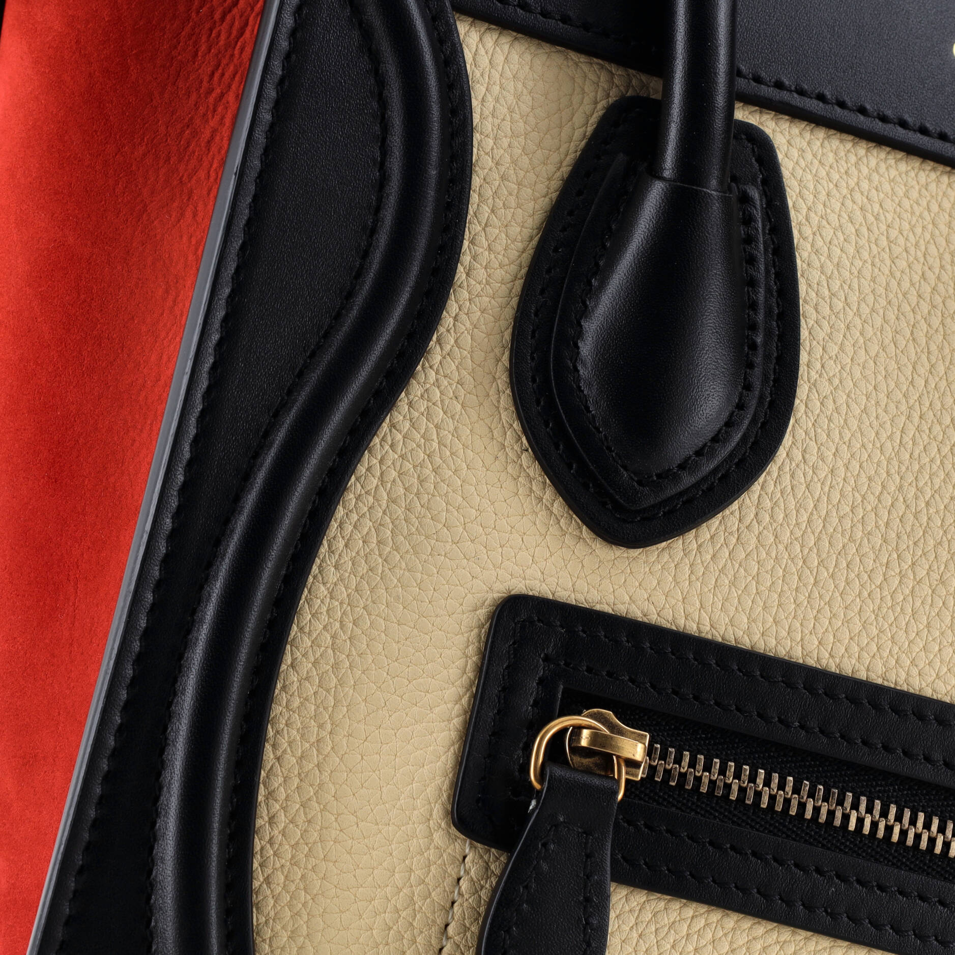 Celine Tricolor Luggage Bag Leather Nano