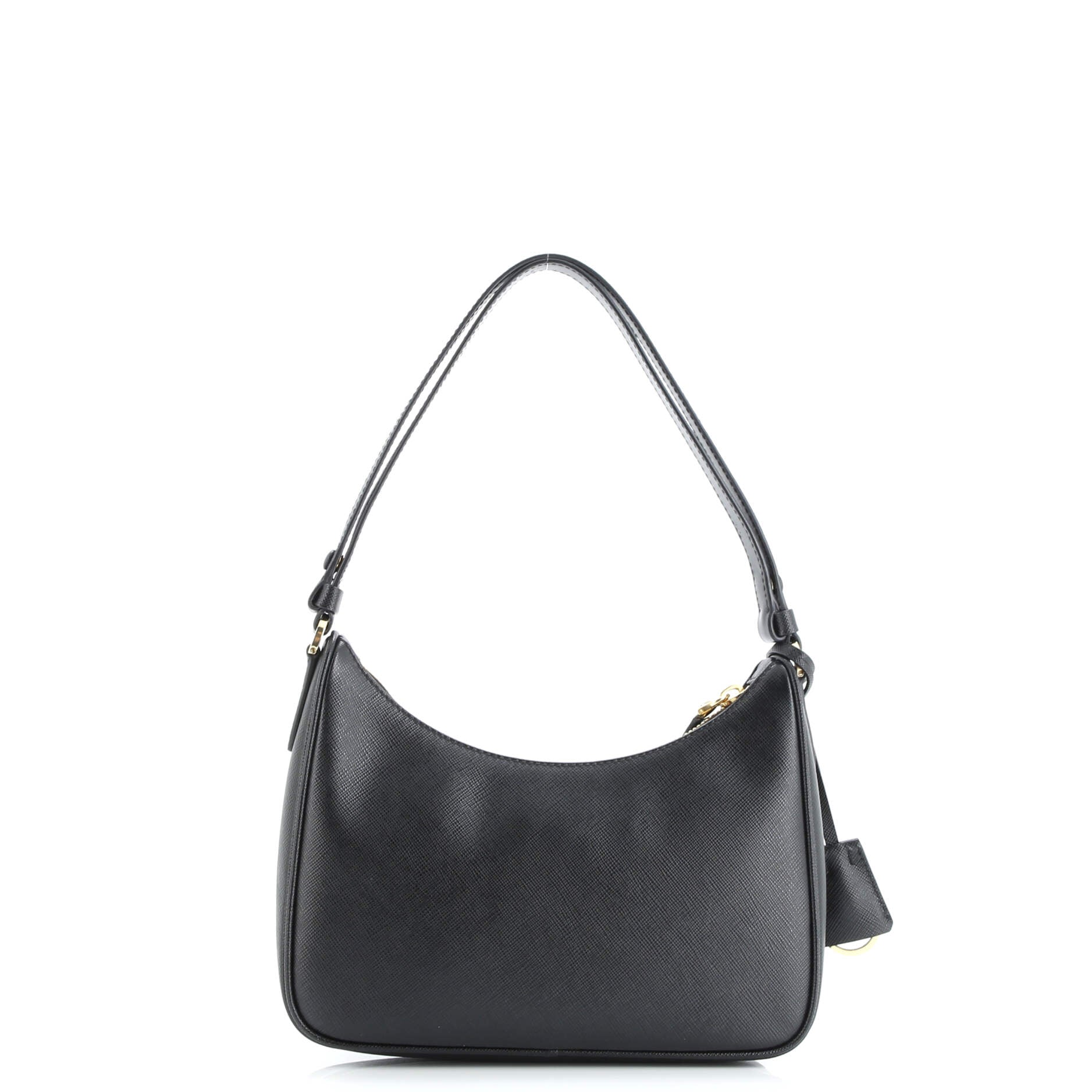 Prada Adjustable Handle Zip Hobo Saffiano Leather Mini