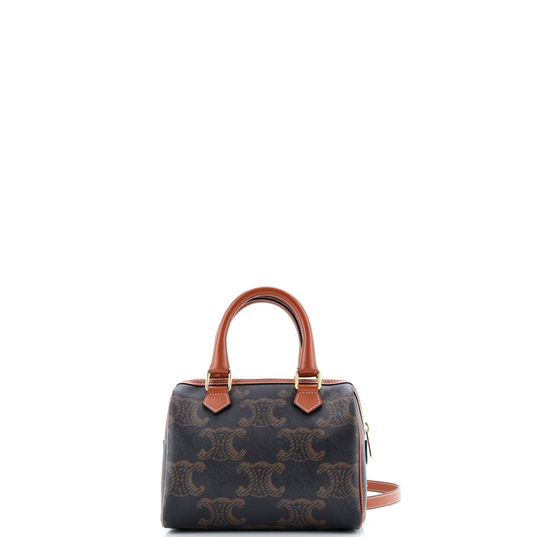 Celine Boston Bag Triomphe XL Coated Canvas Small