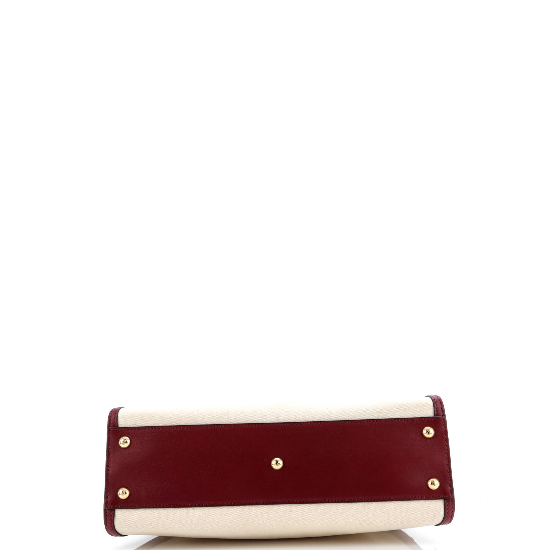 Fendi Peekaboo Bag Canvas with Crocodile Embossed Leather Regular