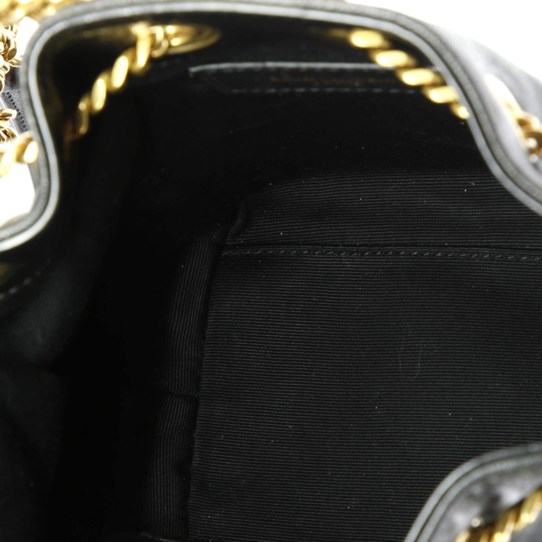 Saint Laurent Joe Bucket Bag Matelasse Chevron Leather Mini