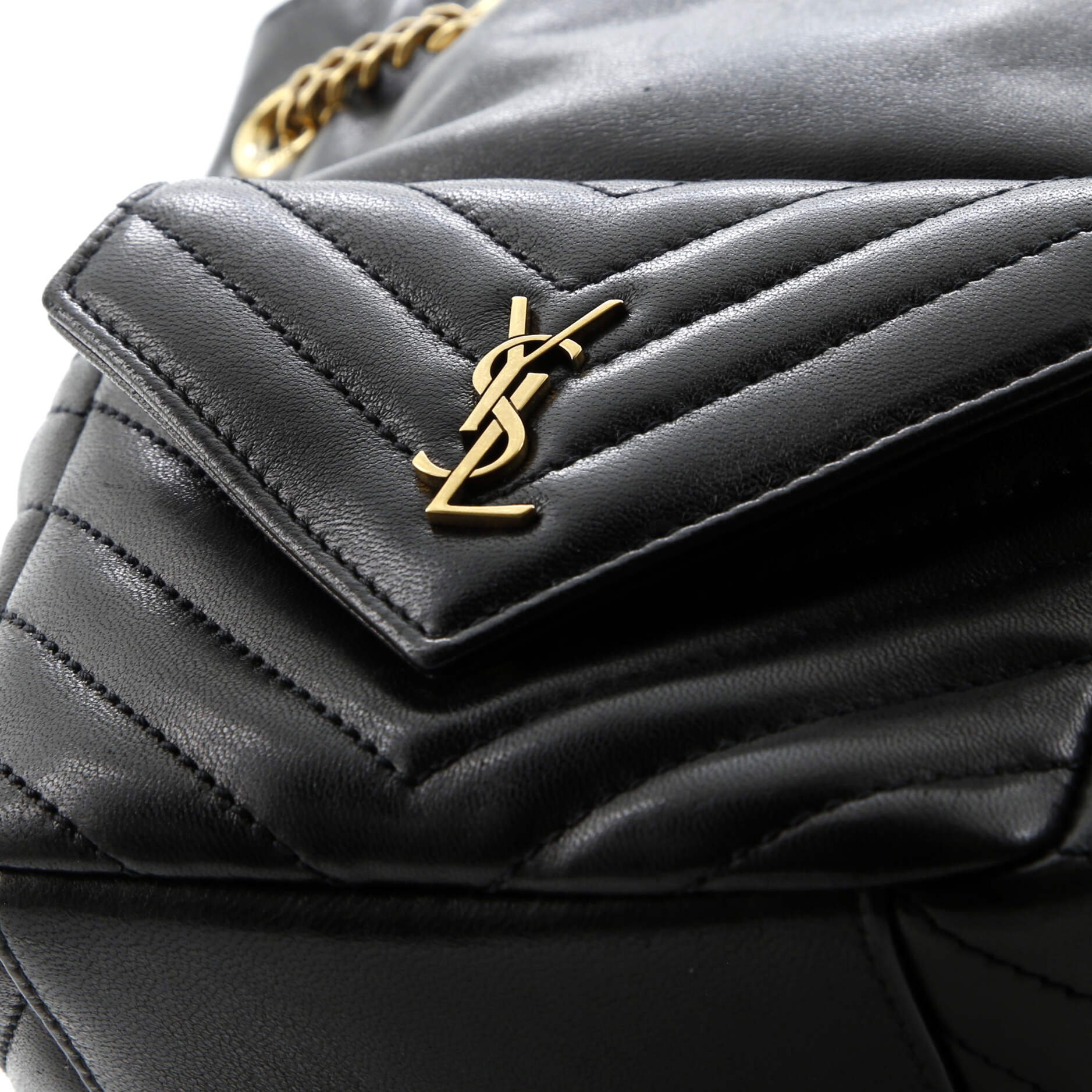 Saint Laurent Joe Bucket Bag Matelasse Chevron Leather Mini