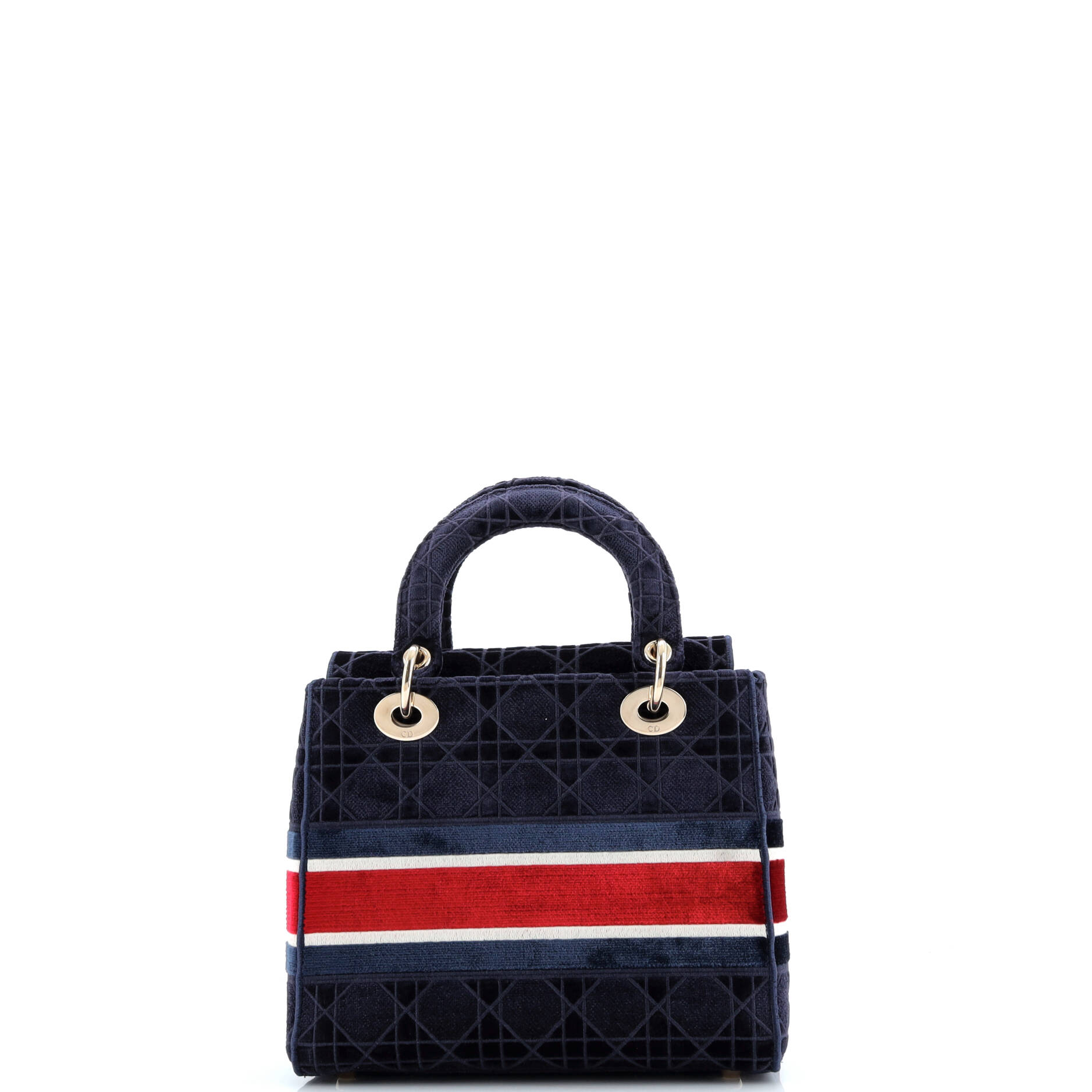 Christian Dior Lady D-Lite Bag Cannage Embroidered Velvet Medium