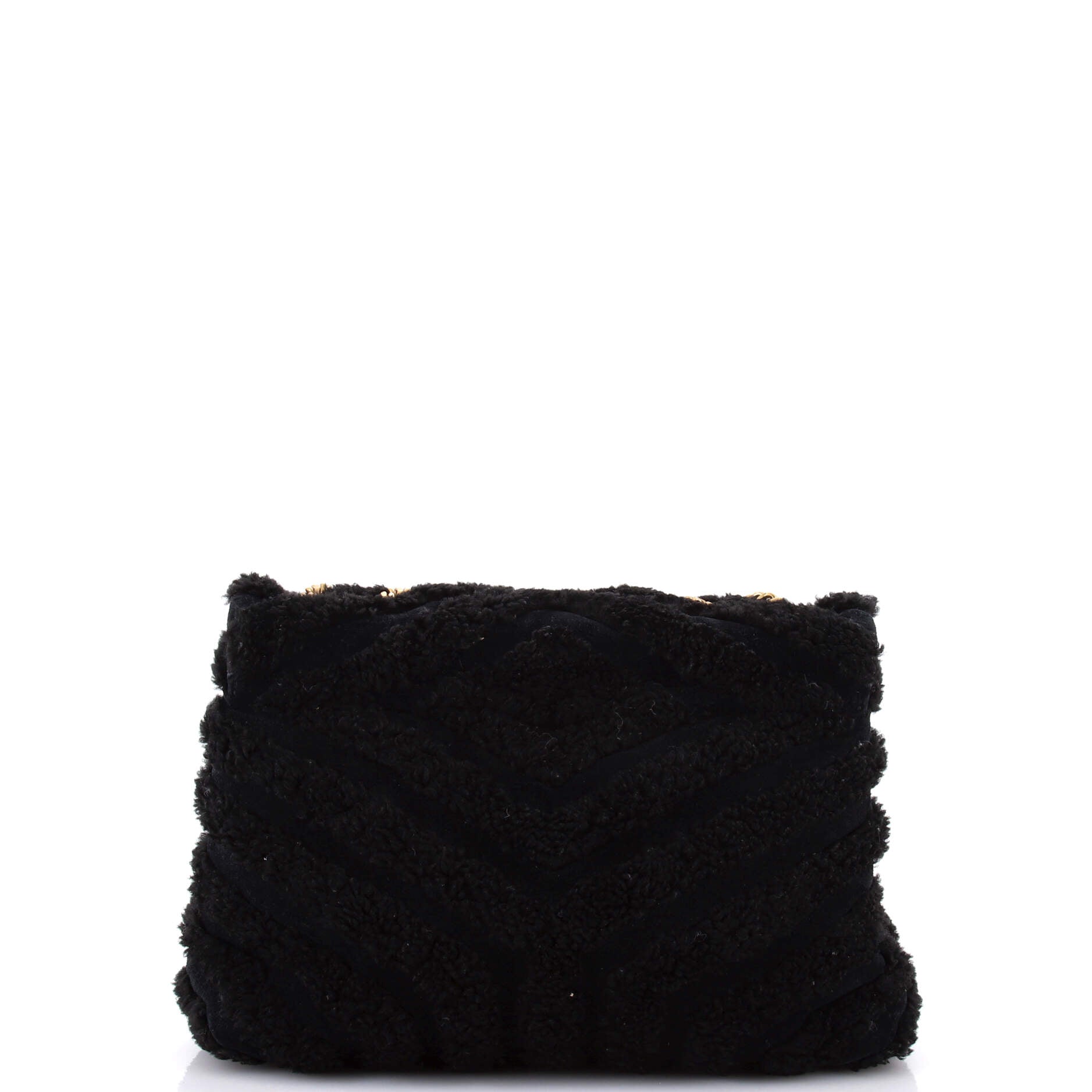 Saint Laurent Loulou Shoulder Bag Matelasse Chevron Shearling Medium