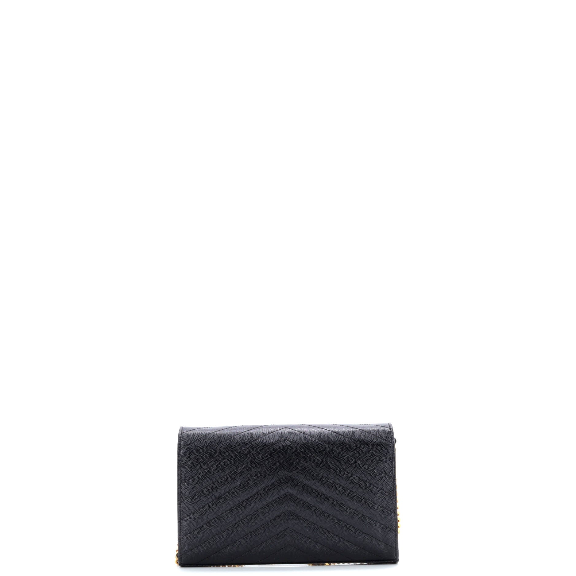 Saint Laurent Classic Monogram Wallet on Chain Matelasse Chevron Leather Medium