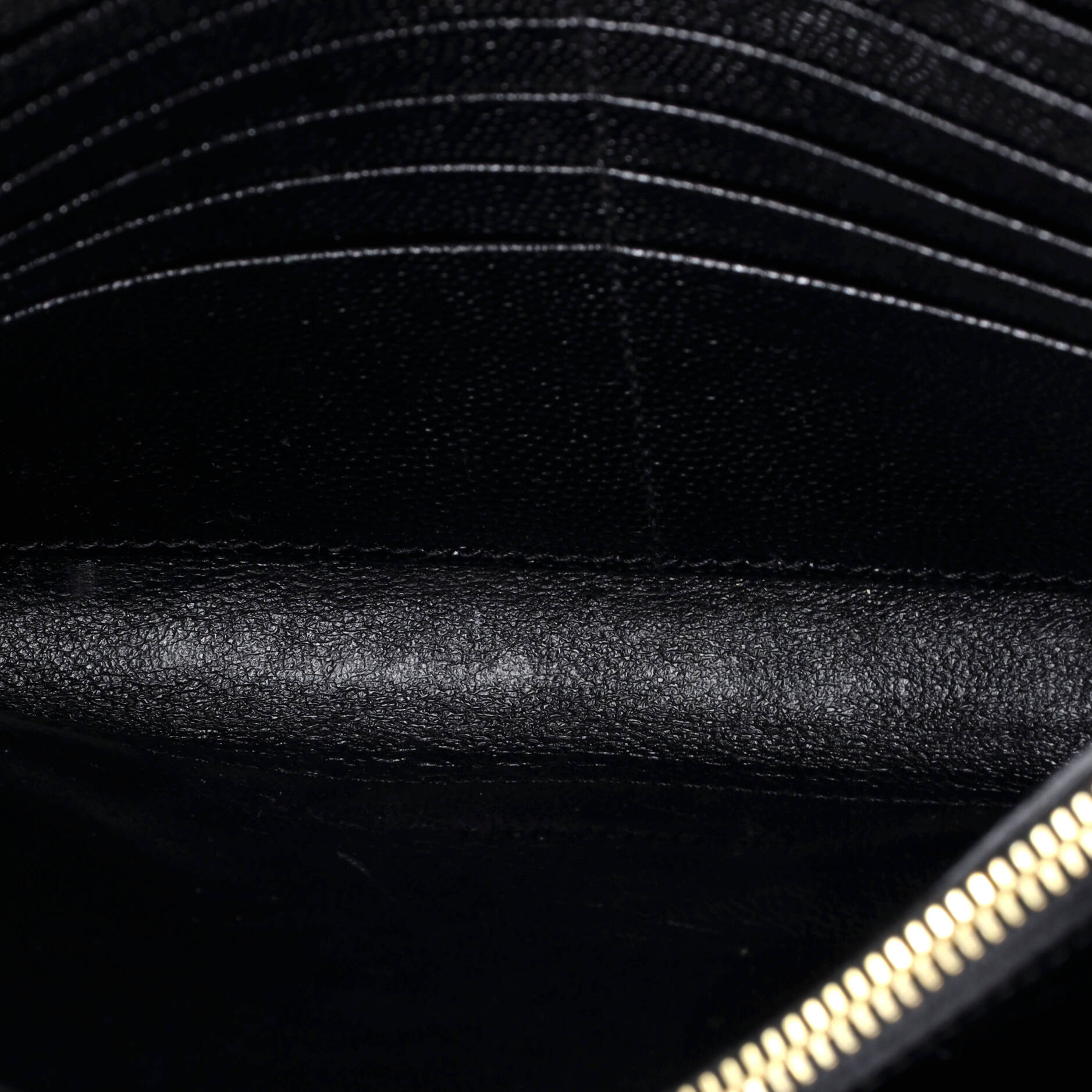 Saint Laurent Classic Monogram Wallet on Chain Matelasse Chevron Leather Medium