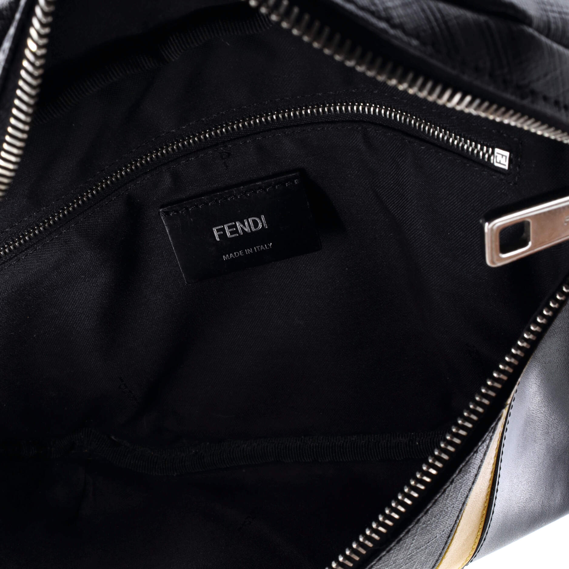 Fendi Zip Belt Bag Zucca Coated Canvas and Leather