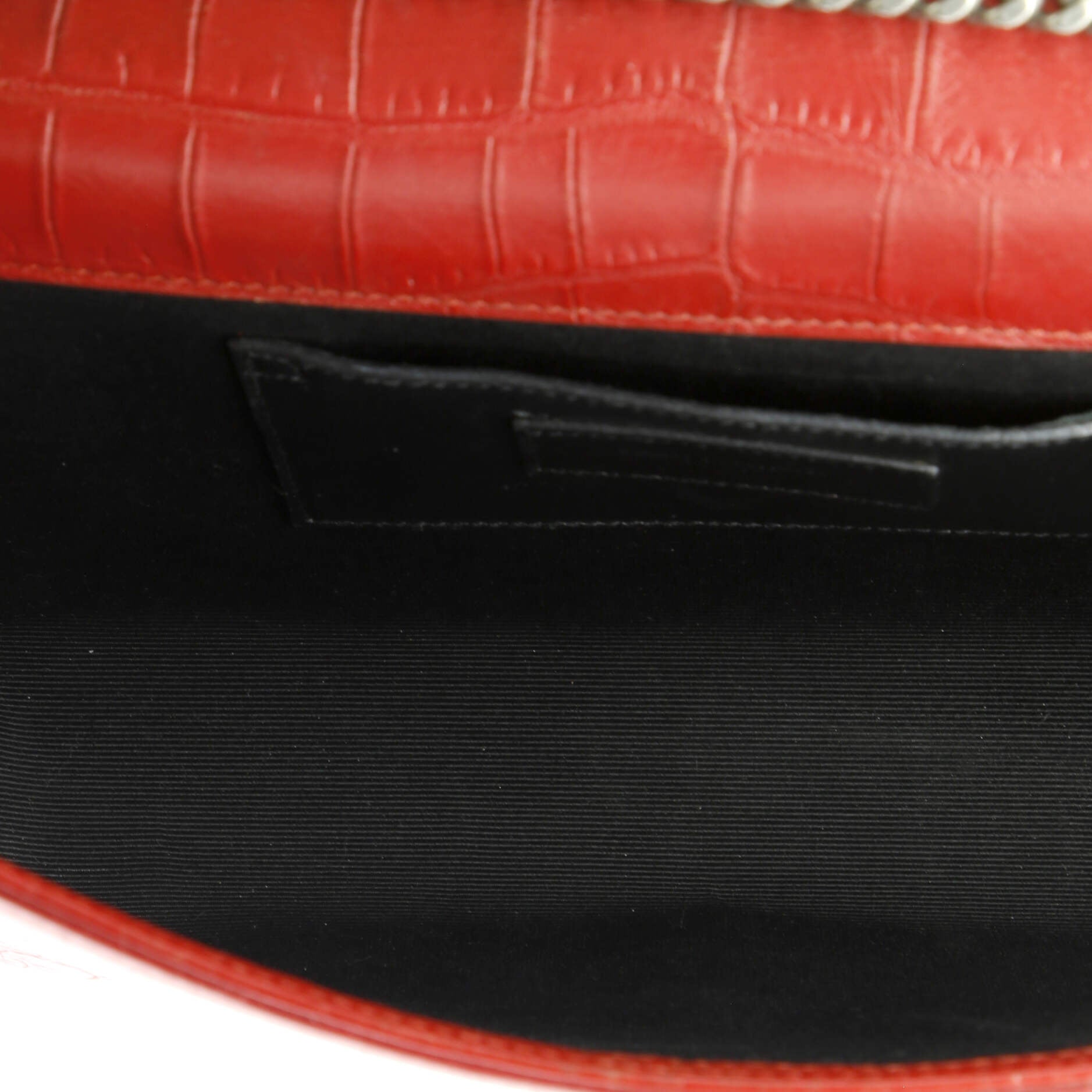 Saint Laurent Classic Monogram Tassel Crossbody Bag Crocodile Embossed Leather Medium