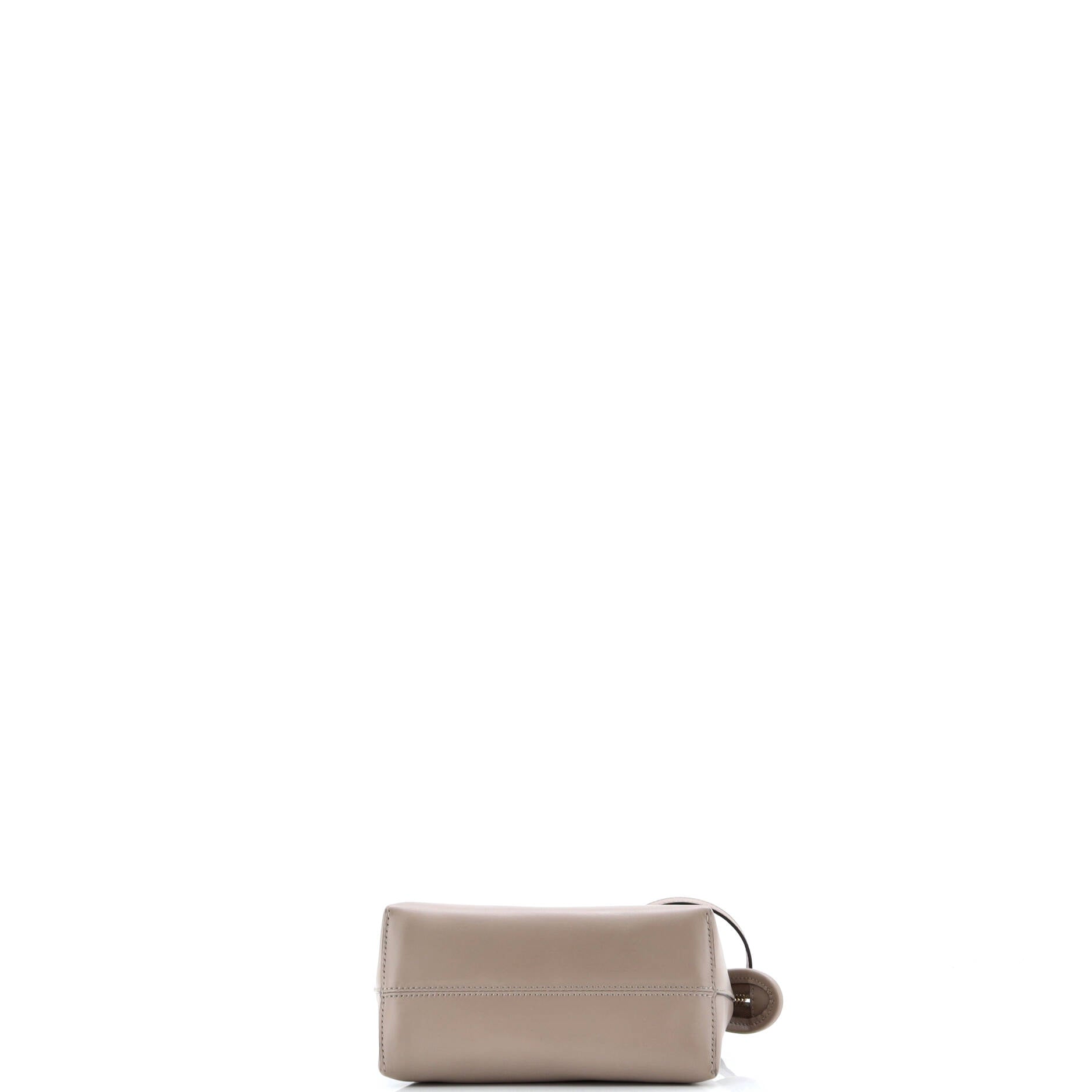 Fendi Logo By The Way Top Handle Bag Embossed Leather Mini